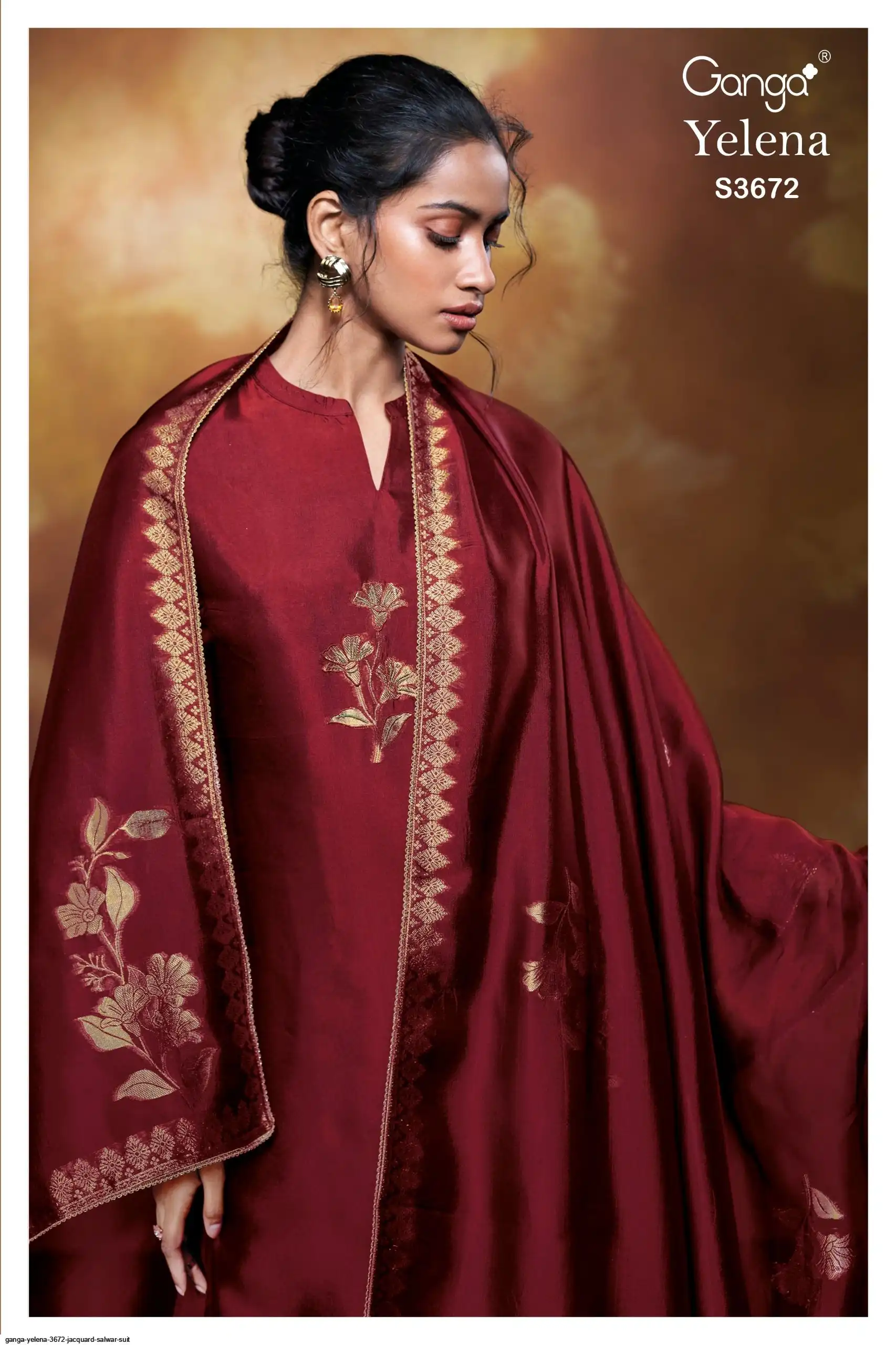 GQ1398◇Honor gathering : tasmania Ganga Fashion Theodora 2470 Fancy Organza Pattern Designer