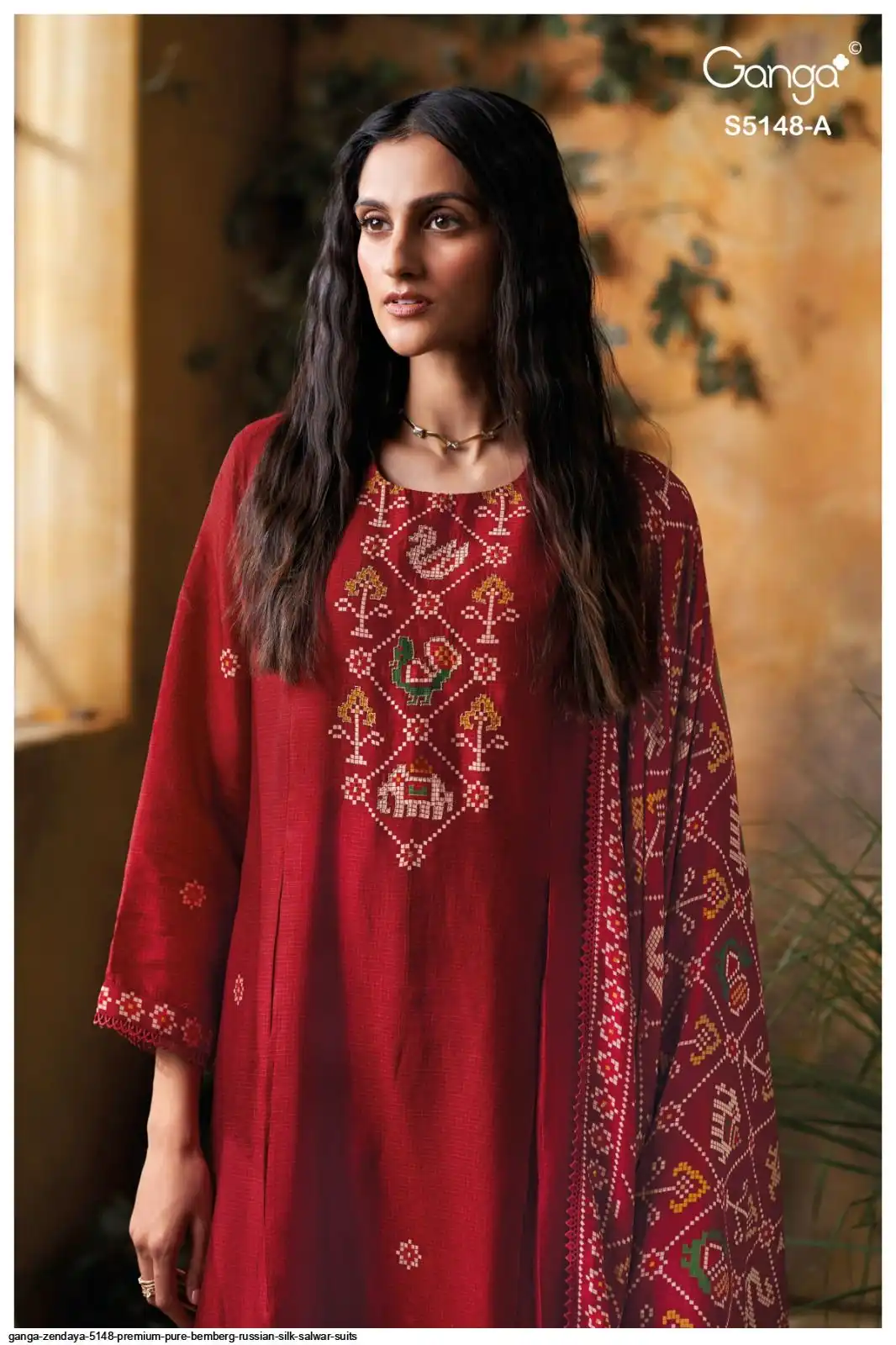 GANGA ZENDAYA 5148 Premium Pure Bemberg Russian Silk Printed With