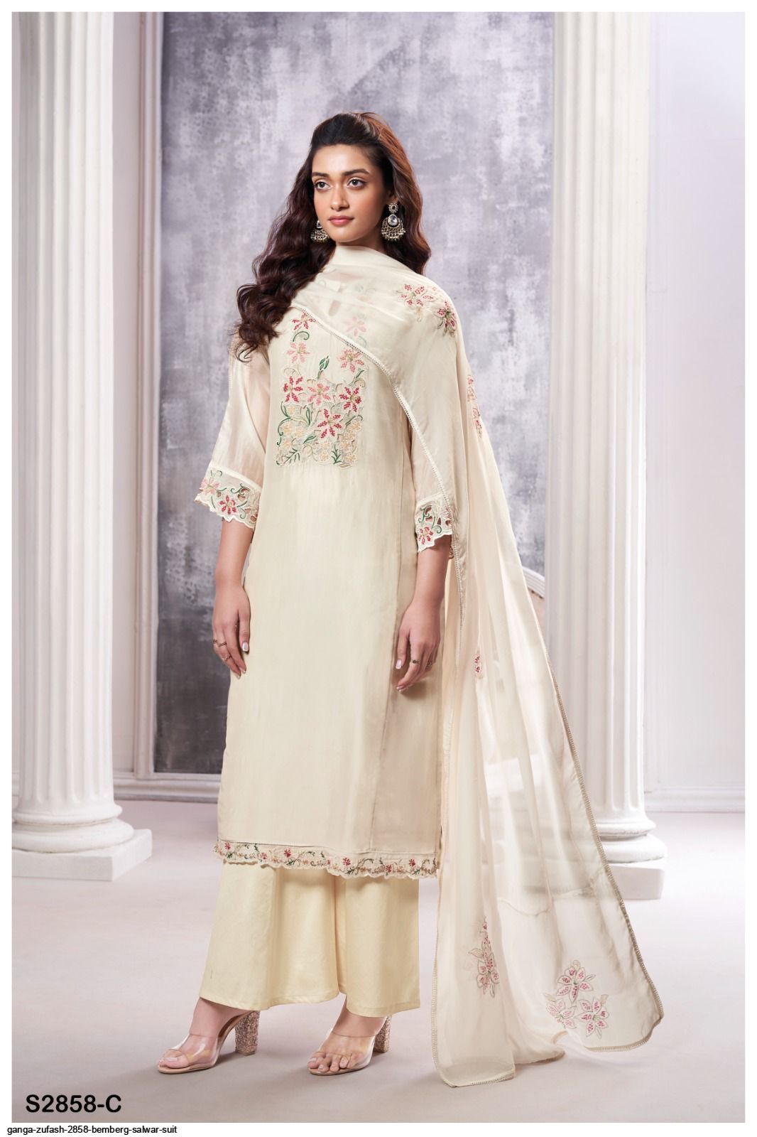 ganga ZUFASH 2858 bemberg salwar suit