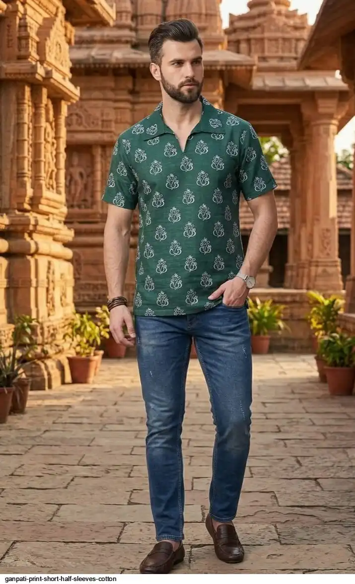 GANPATI PRINT SHORT HALF SLEEVES COTTON 7