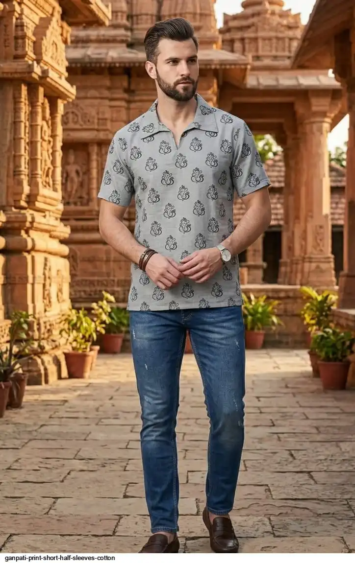 GANPATI PRINT SHORT HALF SLEEVES COTTON 6