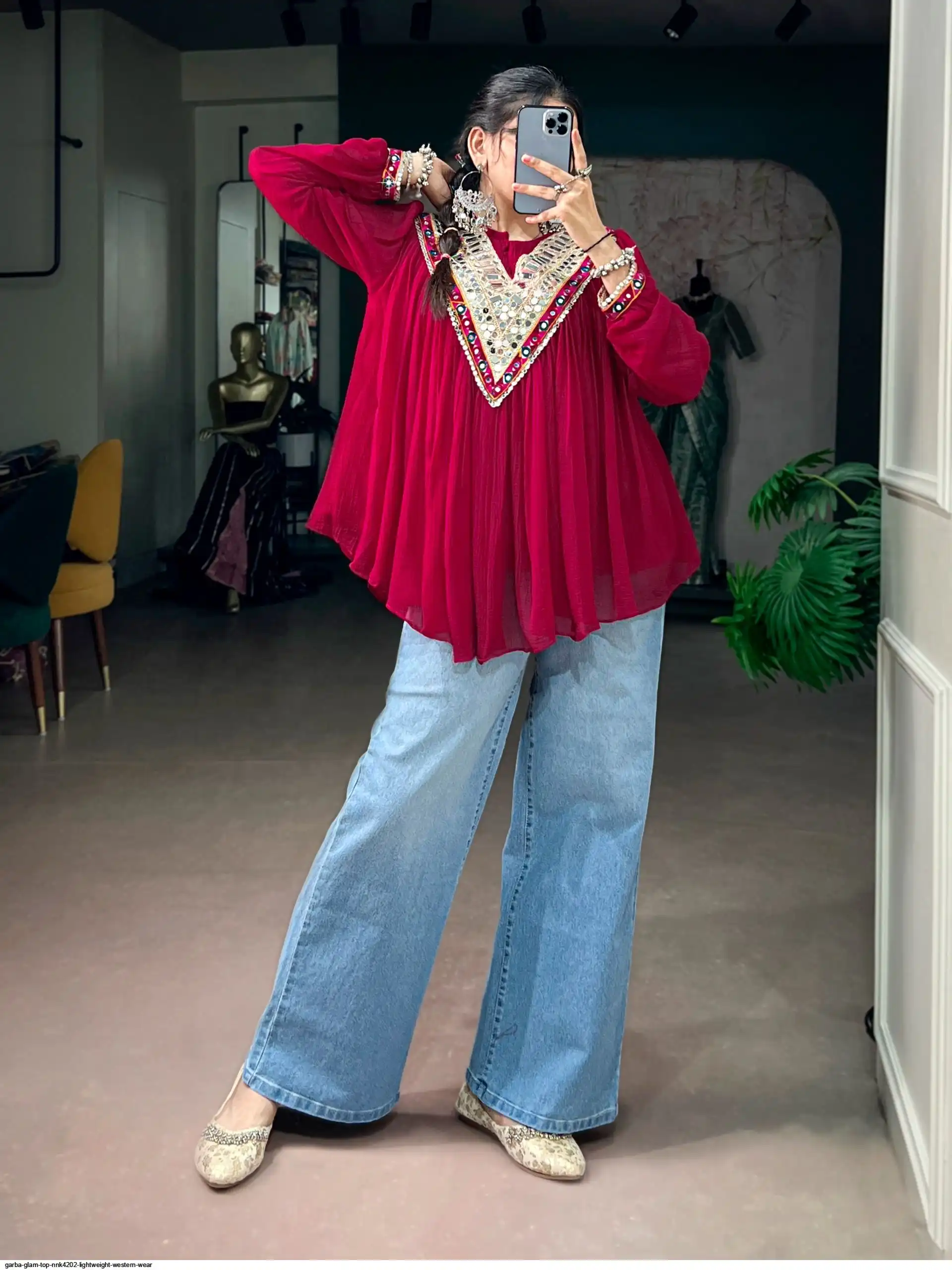 GARBA GLAM TOP NNK4202 LIGHTWEIGHT WESTERN WEAR 3