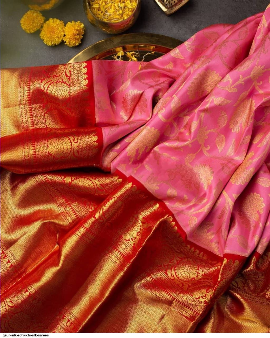 GAURI SILK SOFT LICHI SILK SAREES