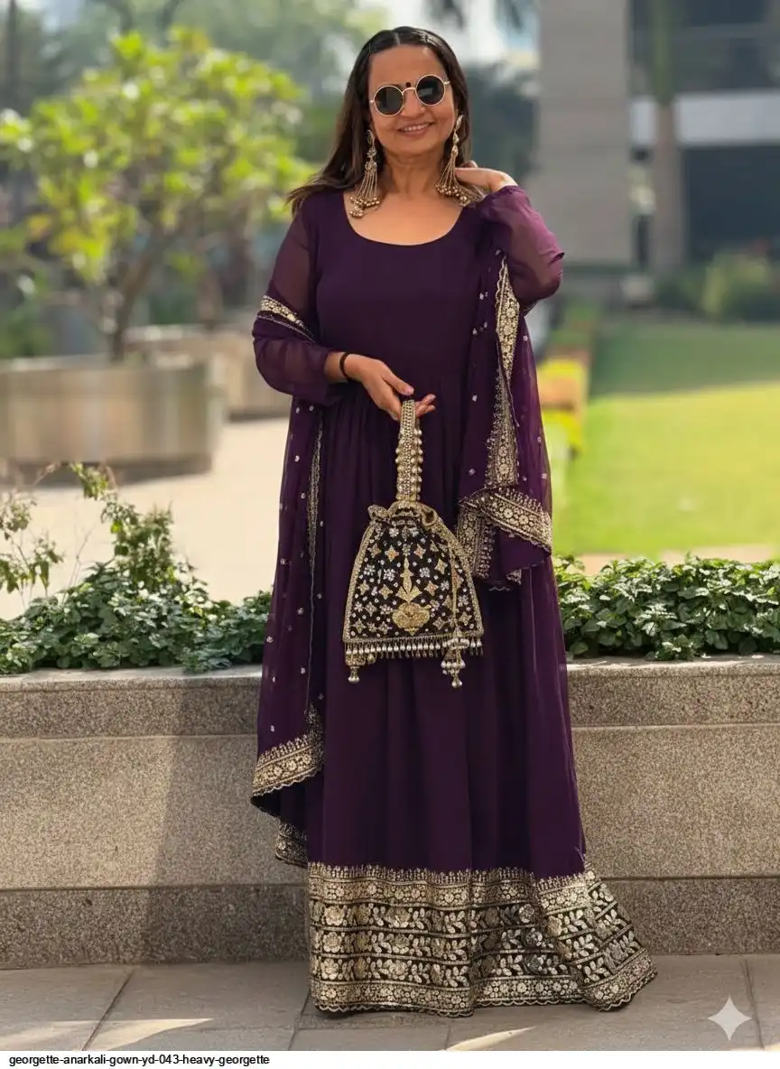 GEORGETTE ANARKALI GOWN YD 043 HEAVY GEORGETTE 4