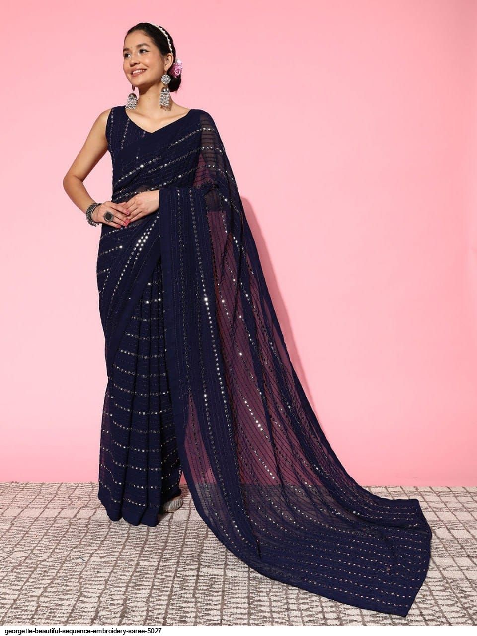 Buy Festival Saree | Purple Sequence Embroidery Silk Saree With Belt At  Hatkay