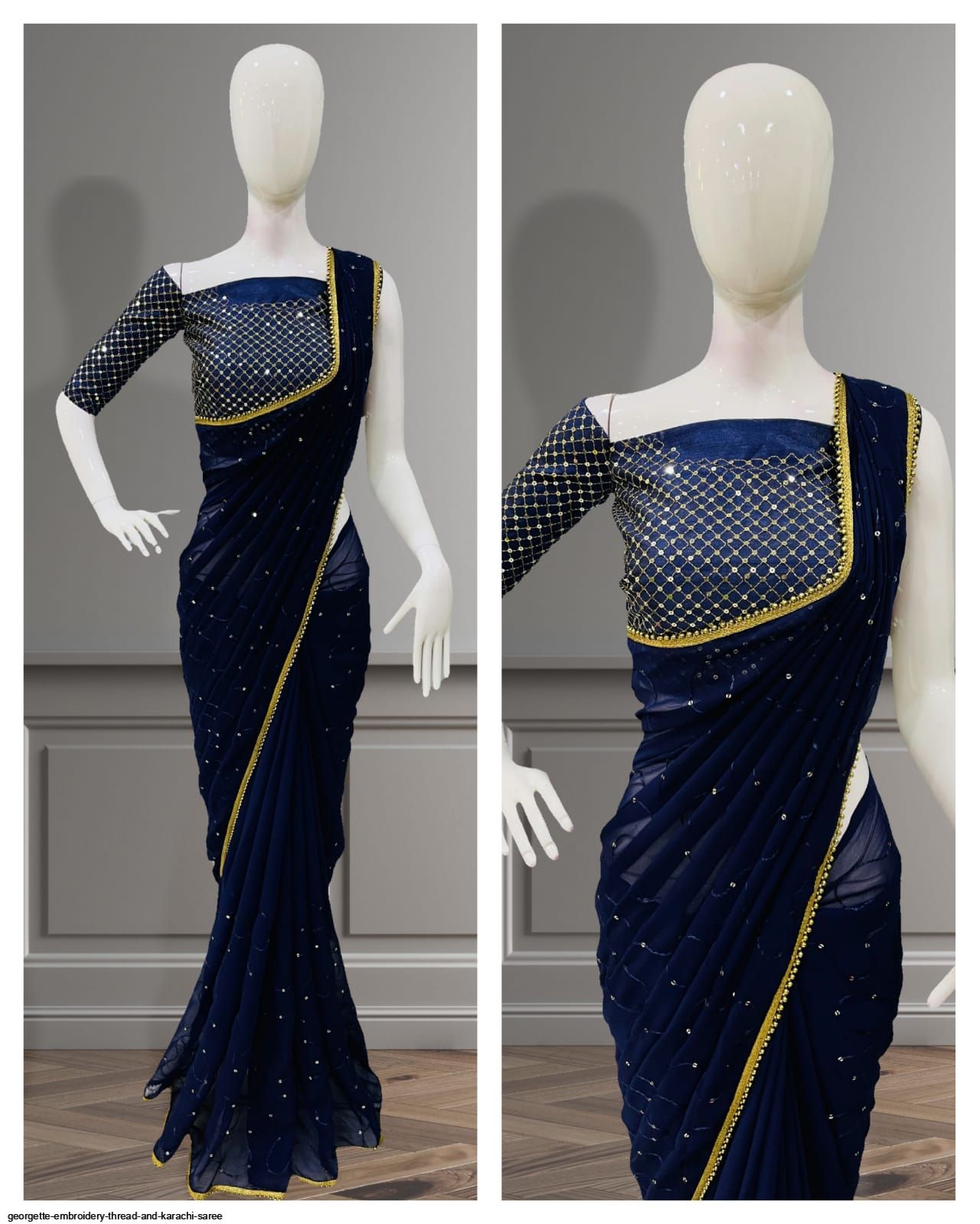 embroidery thread and karachi saree