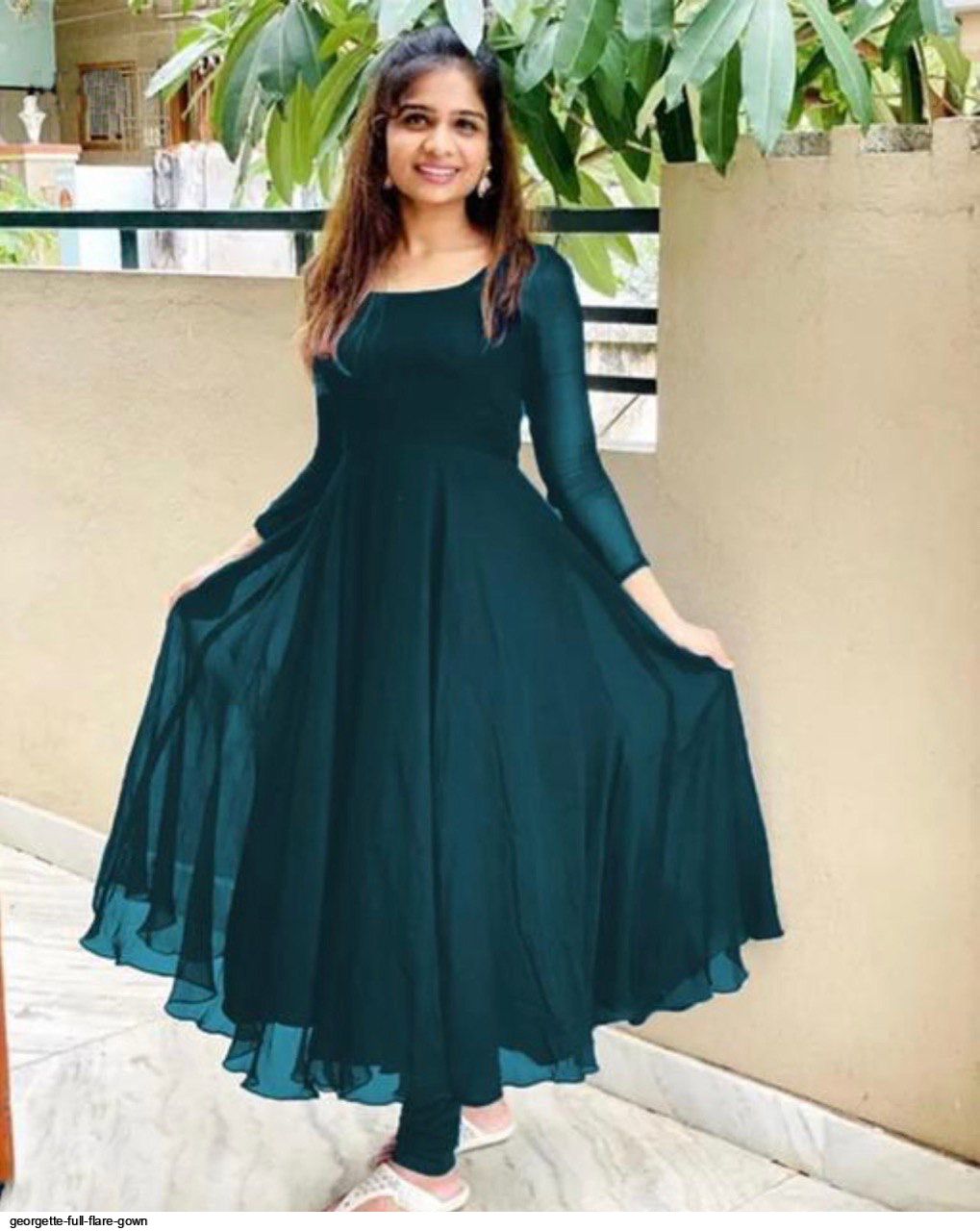 Georgette full flare gown