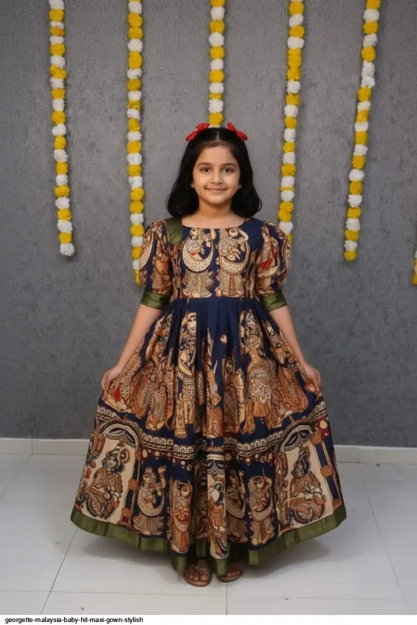 GEORGETTE MALAYSIA BABY HIT MAXI GOWN STYLISH E