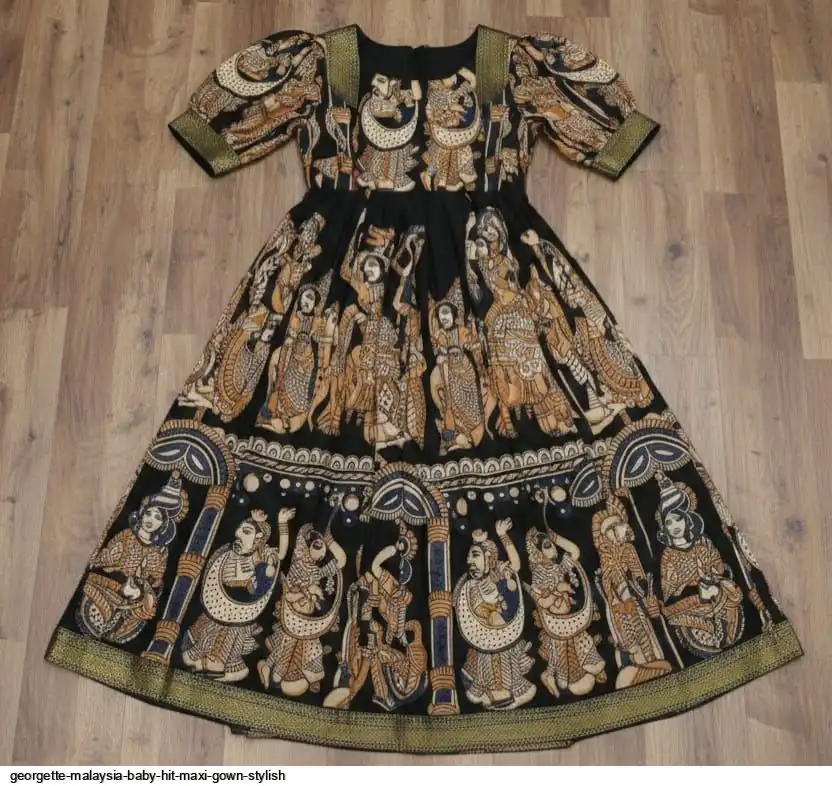 GEORGETTE MALAYSIA BABY HIT MAXI GOWN STYLISH F