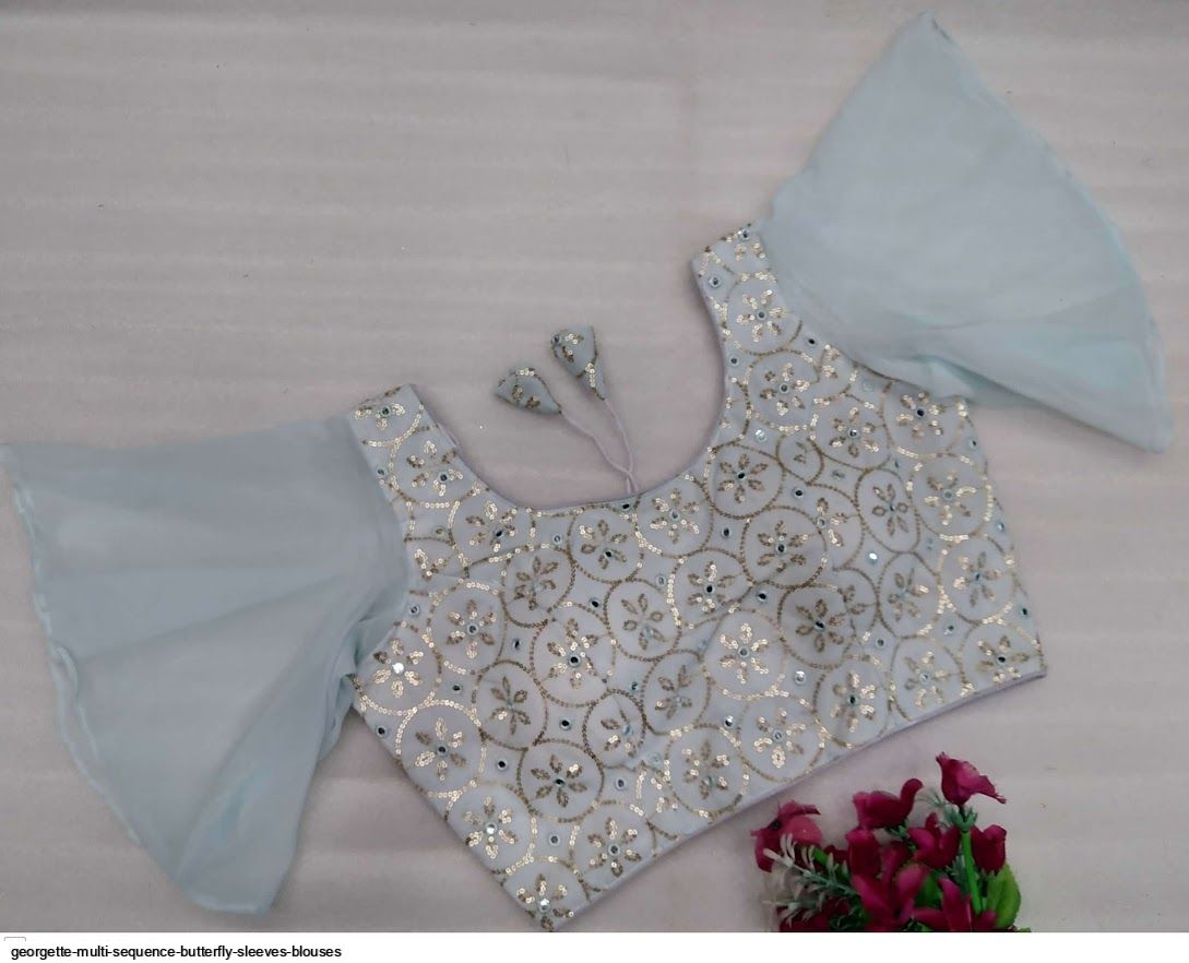 Multi Sequence Butterfly Sleeves Blouses