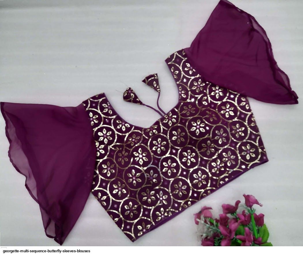 Multi Sequence Butterfly Sleeves Blouses