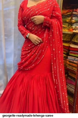 New Women's Net Lehenga Saree Heavy Embroidery Saree | eBay