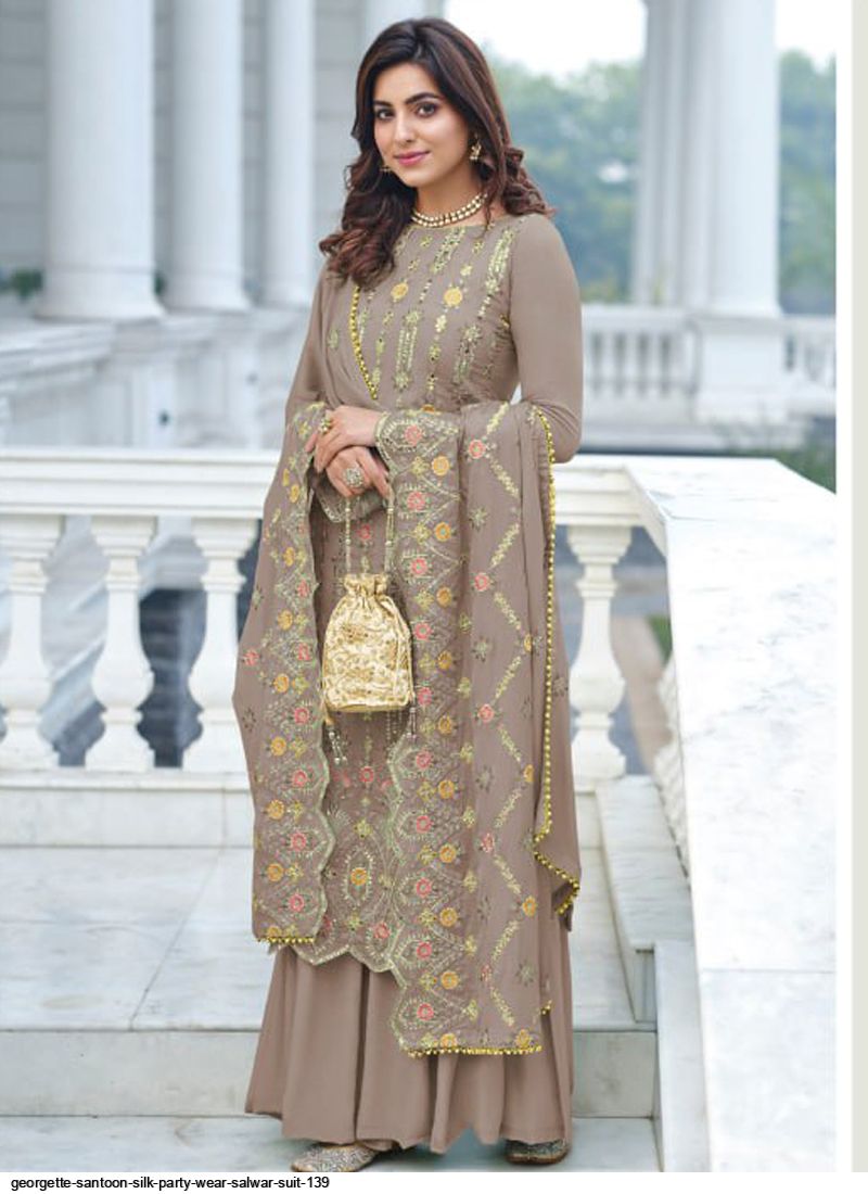 GEORGETTE SANTOON SILK PARTY WEAR SALWAR SUIT 139