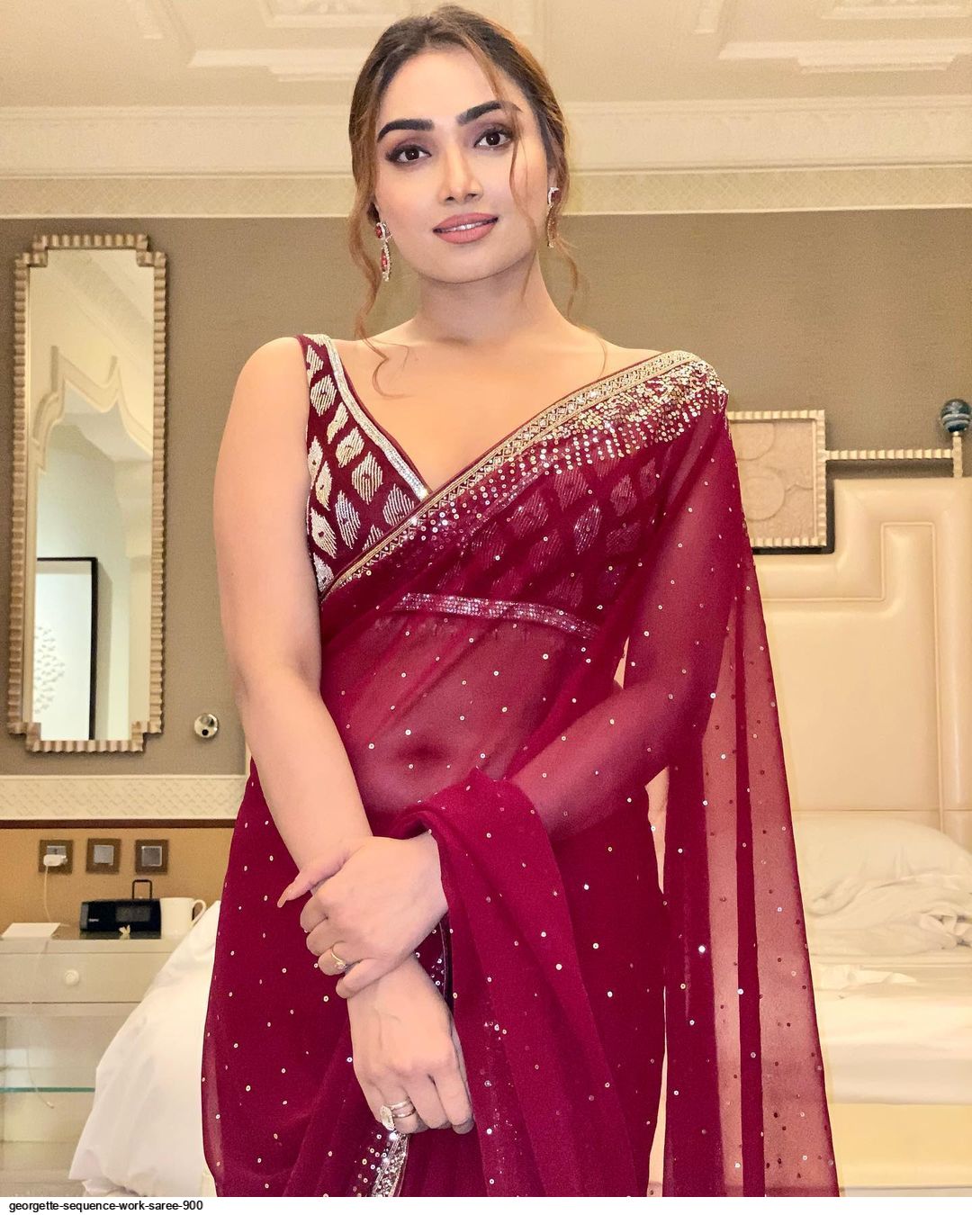 GEORGETTE SEQUENCE WORK SAREE 900