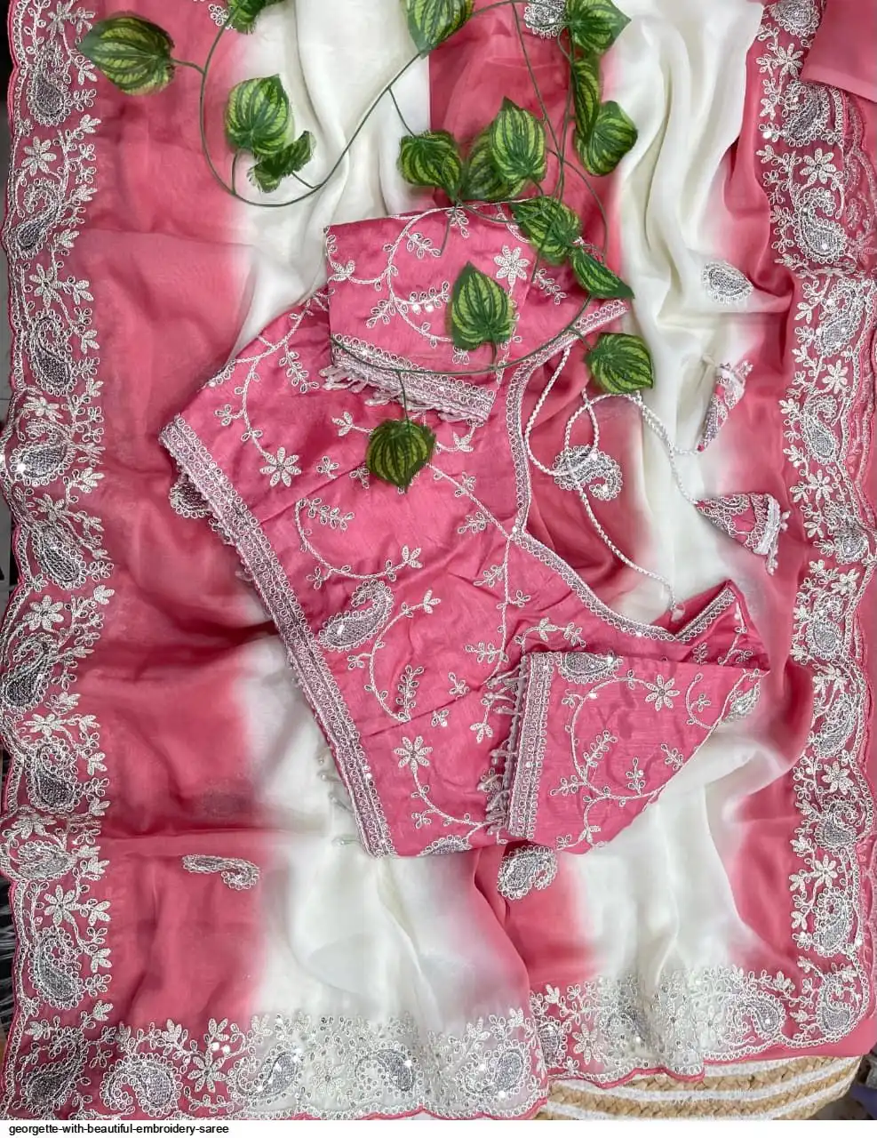 GEORGETTE WITH BEAUTIFUL EMBROIDERY SAREE 1
