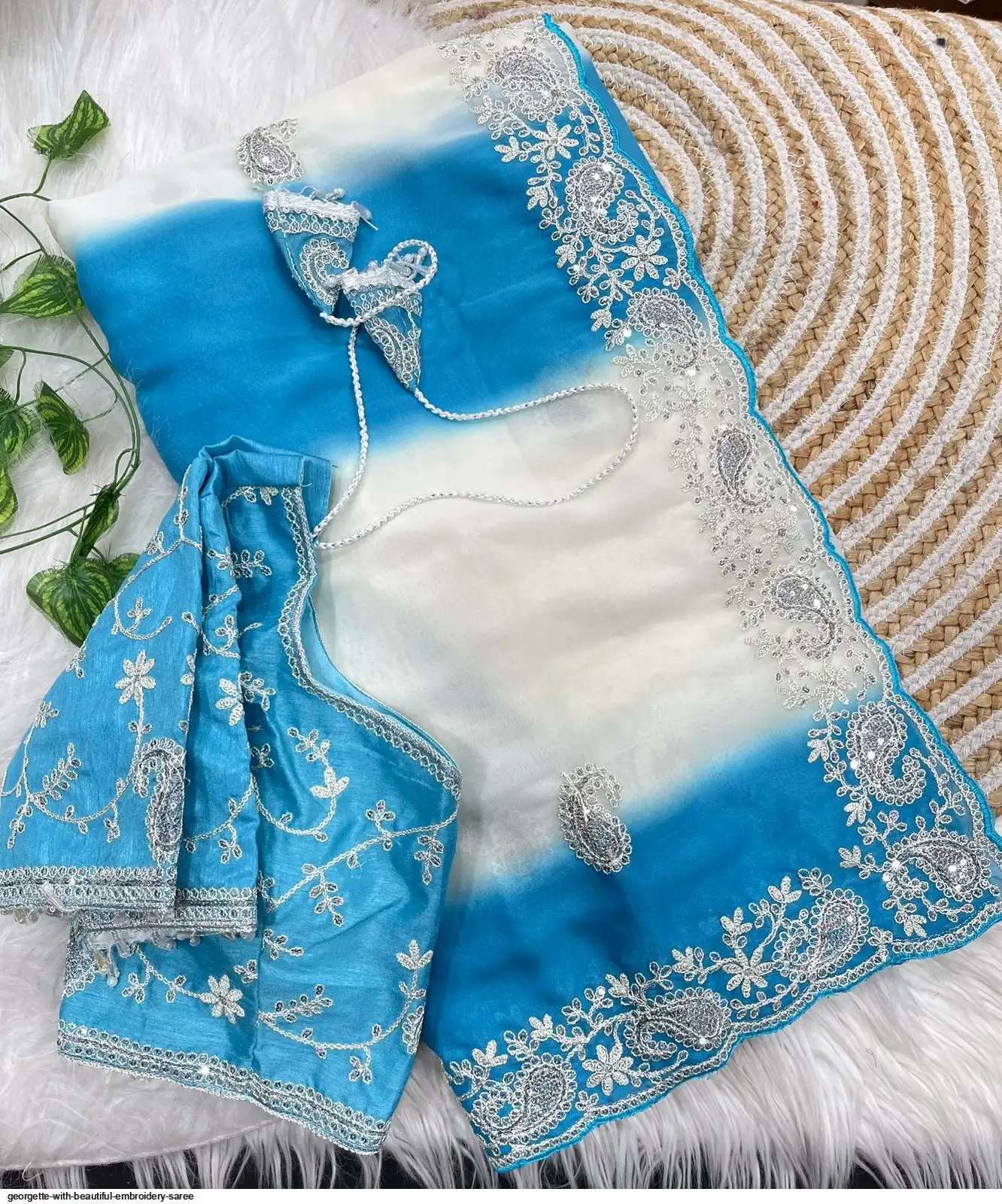 GEORGETTE WITH BEAUTIFUL EMBROIDERY SAREE 2
