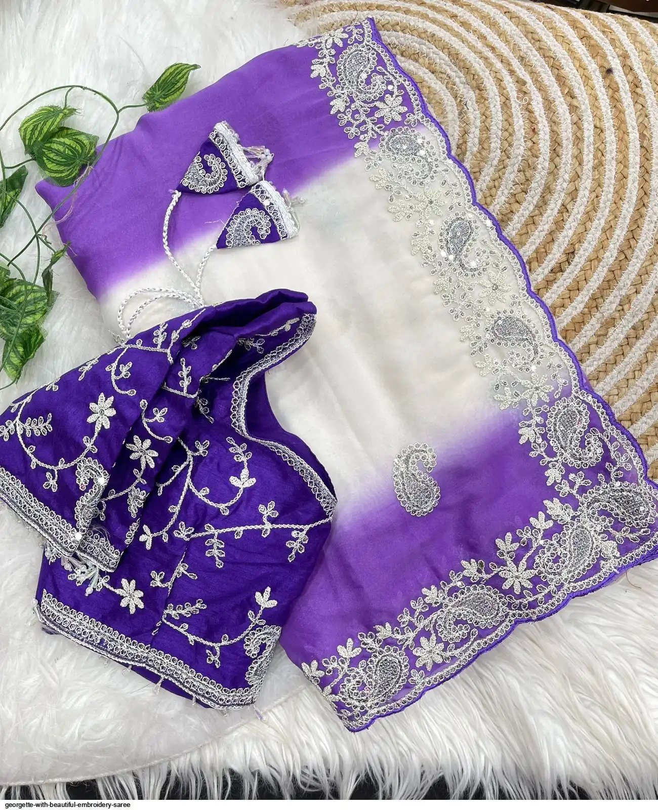 GEORGETTE WITH BEAUTIFUL EMBROIDERY SAREE 4