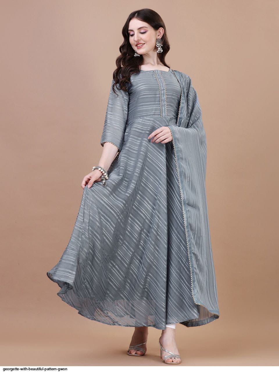 Buy Navy Blue Printed Georgette Dress Online at Rs.809 | Libas