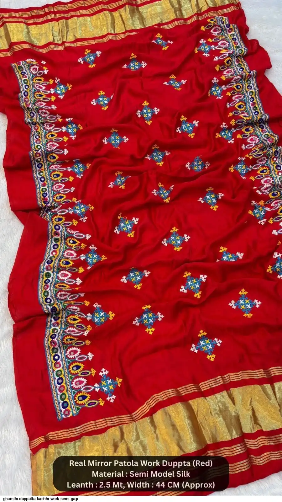 GHAMTHI DUPPATTA KACHHI WORK SEMI GAJJI 8