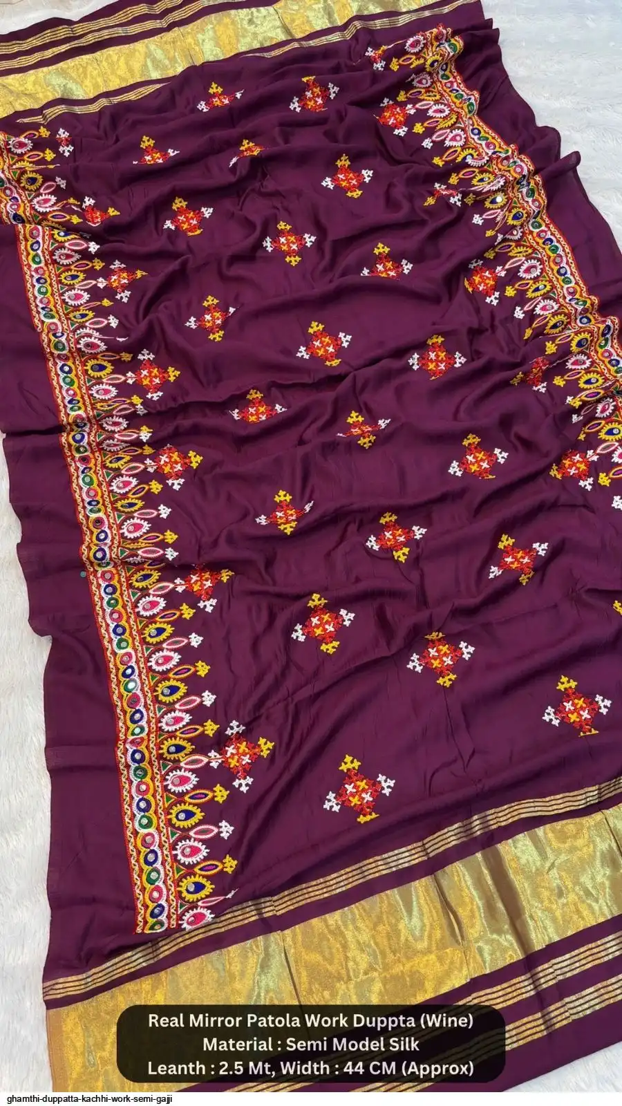 GHAMTHI DUPPATTA KACHHI WORK SEMI GAJJI 7