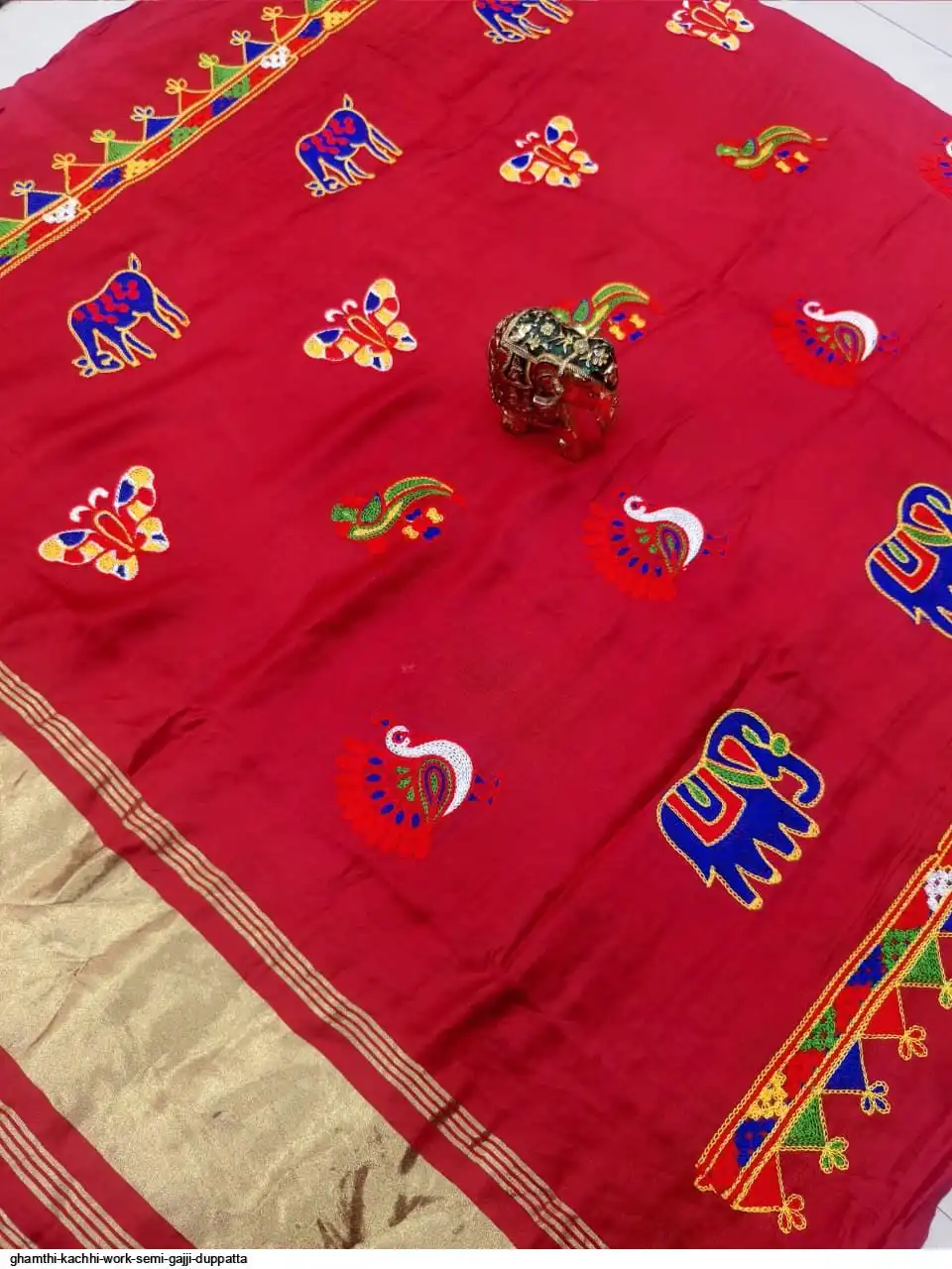 GHAMTHI KACHHI WORK SEMI GAJJI DUPPATTA 6