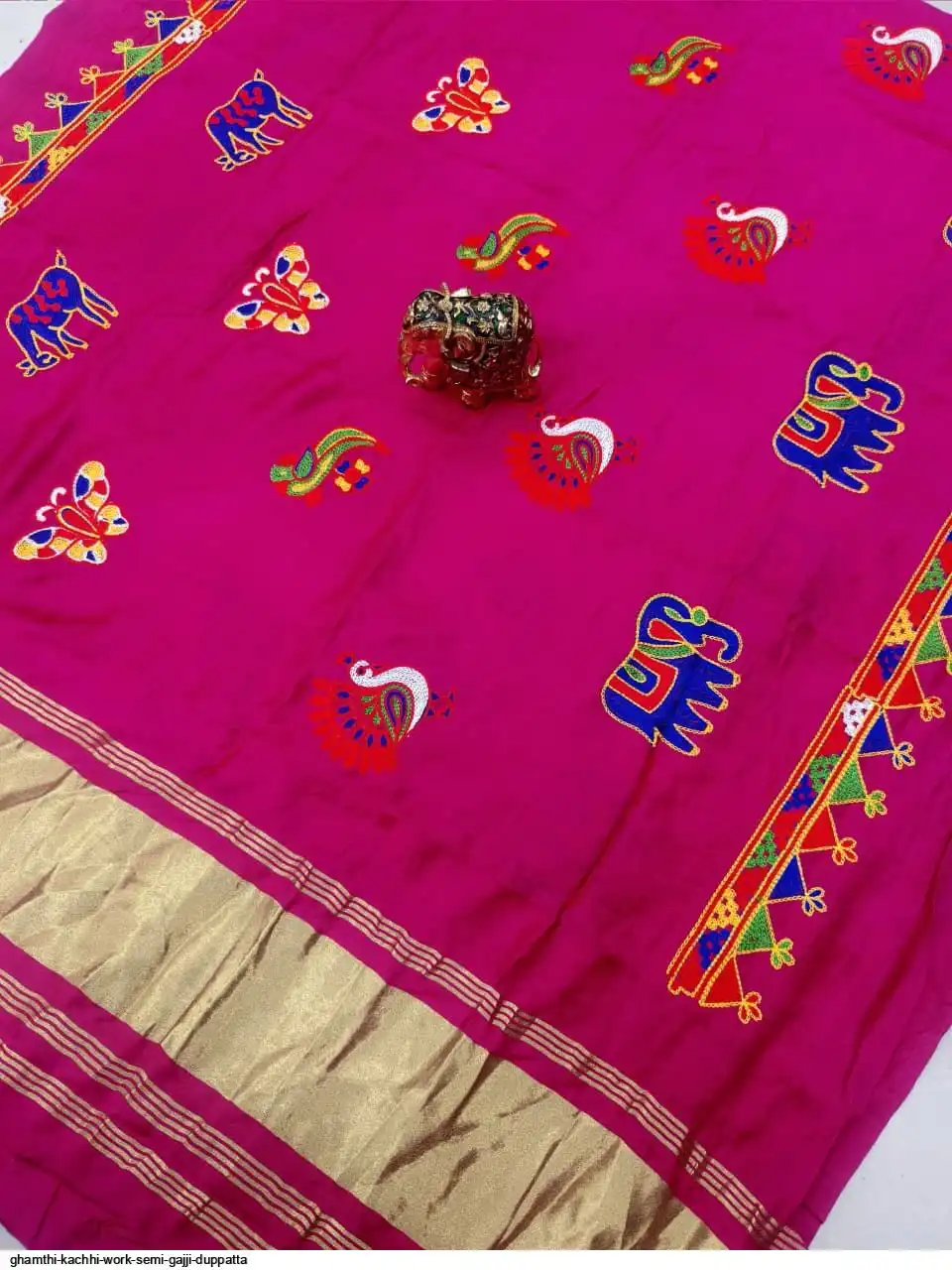 GHAMTHI KACHHI WORK SEMI GAJJI DUPPATTA 9