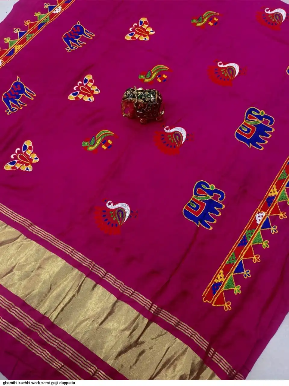 GHAMTHI KACHHI WORK SEMI GAJJI DUPPATTA 8