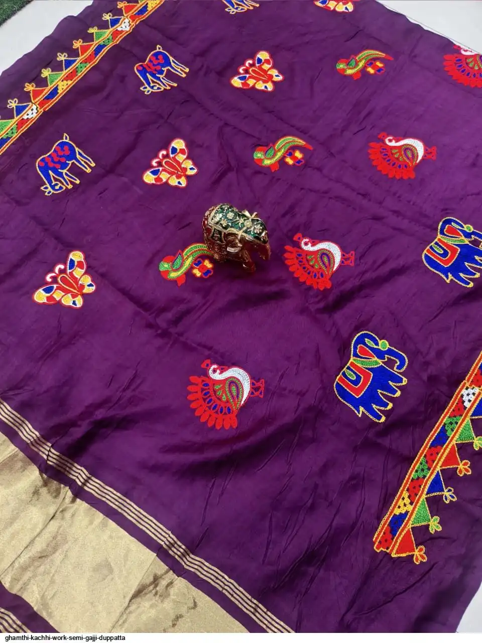 GHAMTHI KACHHI WORK SEMI GAJJI DUPPATTA 10