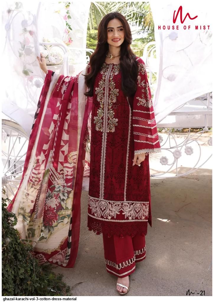Dress Material | Semi - Stitch Karachi Suit | Freeup