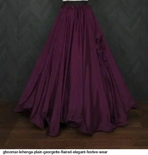 GHOOMAR LEHENGA PLAIN GEORGETTE FLAIRED ELEGANT FESTIVE WEAR D