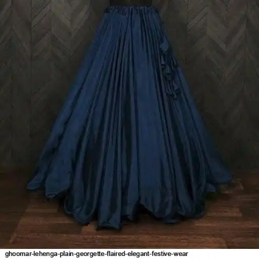 GHOOMAR LEHENGA PLAIN GEORGETTE FLAIRED ELEGANT FESTIVE WEAR C