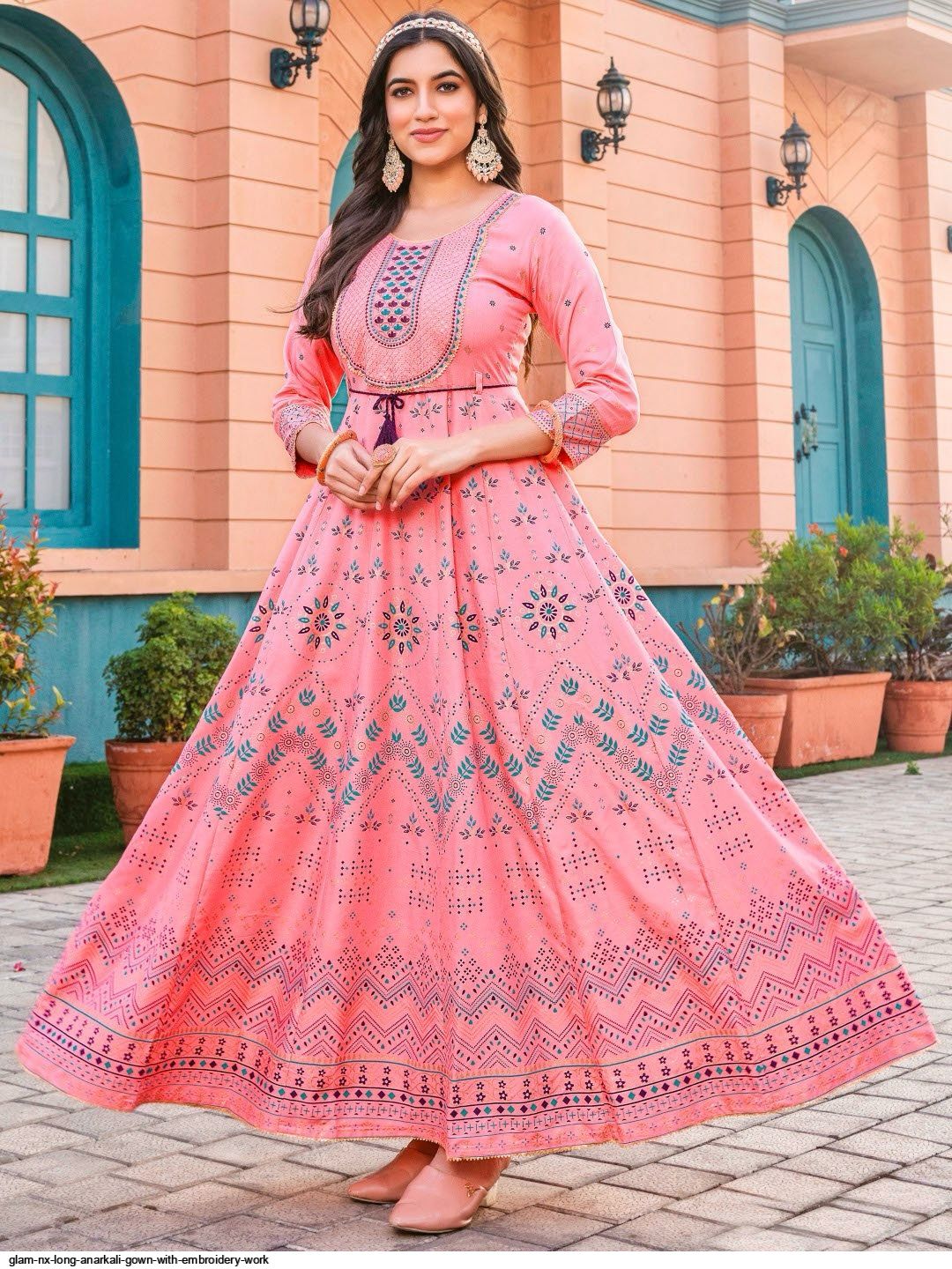 Cream Color Long Anarkali Gown