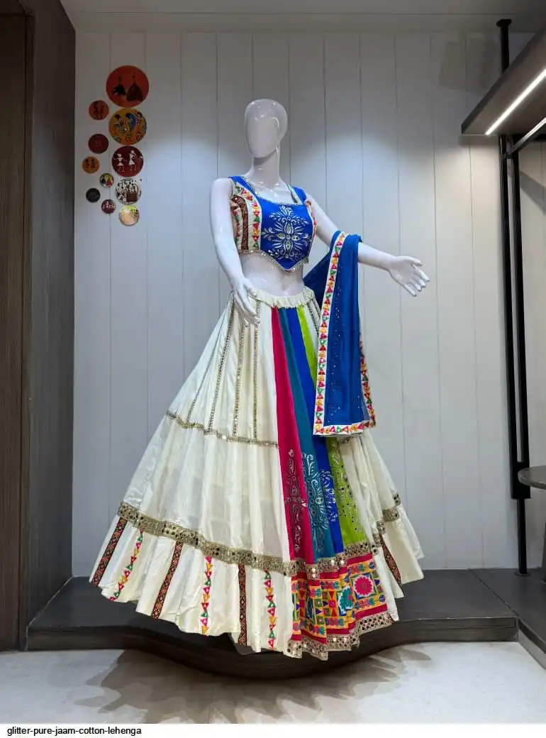 GLITTER PURE JAAM COTTON LEHENGA 1