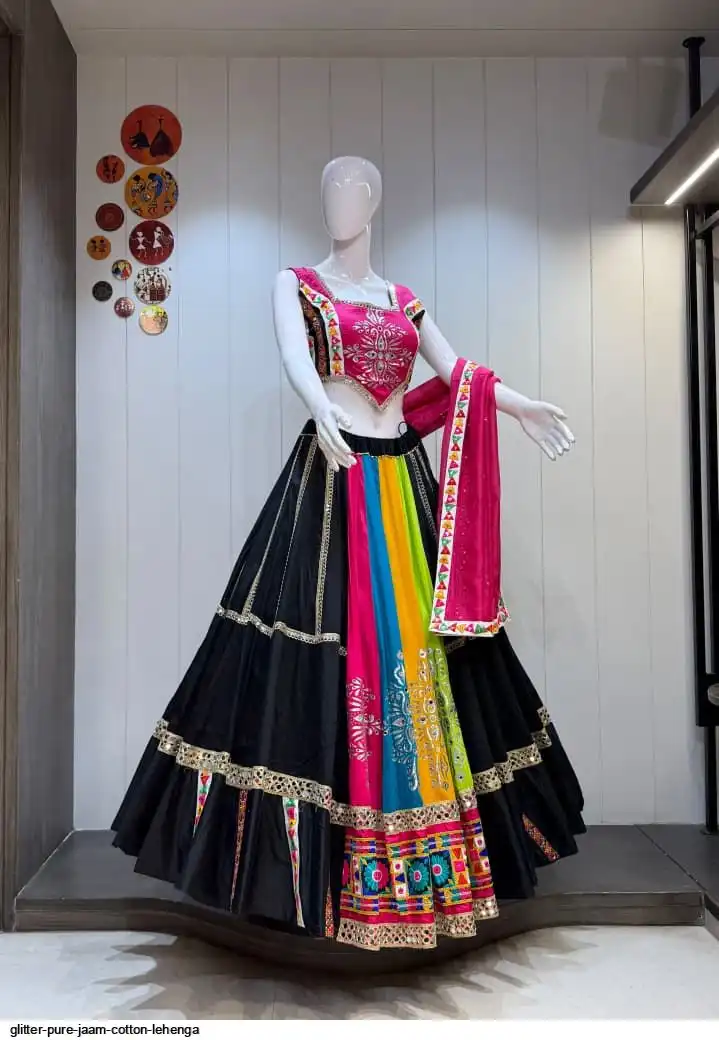 GLITTER PURE JAAM COTTON LEHENGA 2