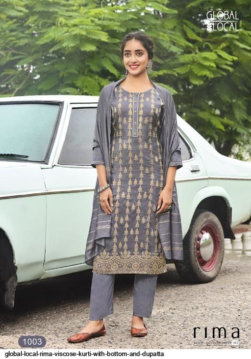 GLOBAL LOCAL RIMA Viscose KURTI WITH BOTTOM AND DUPATTA GLOBAL LOCAL RIMA Viscose KURTI WITH BOTTOM AND DUPATTA