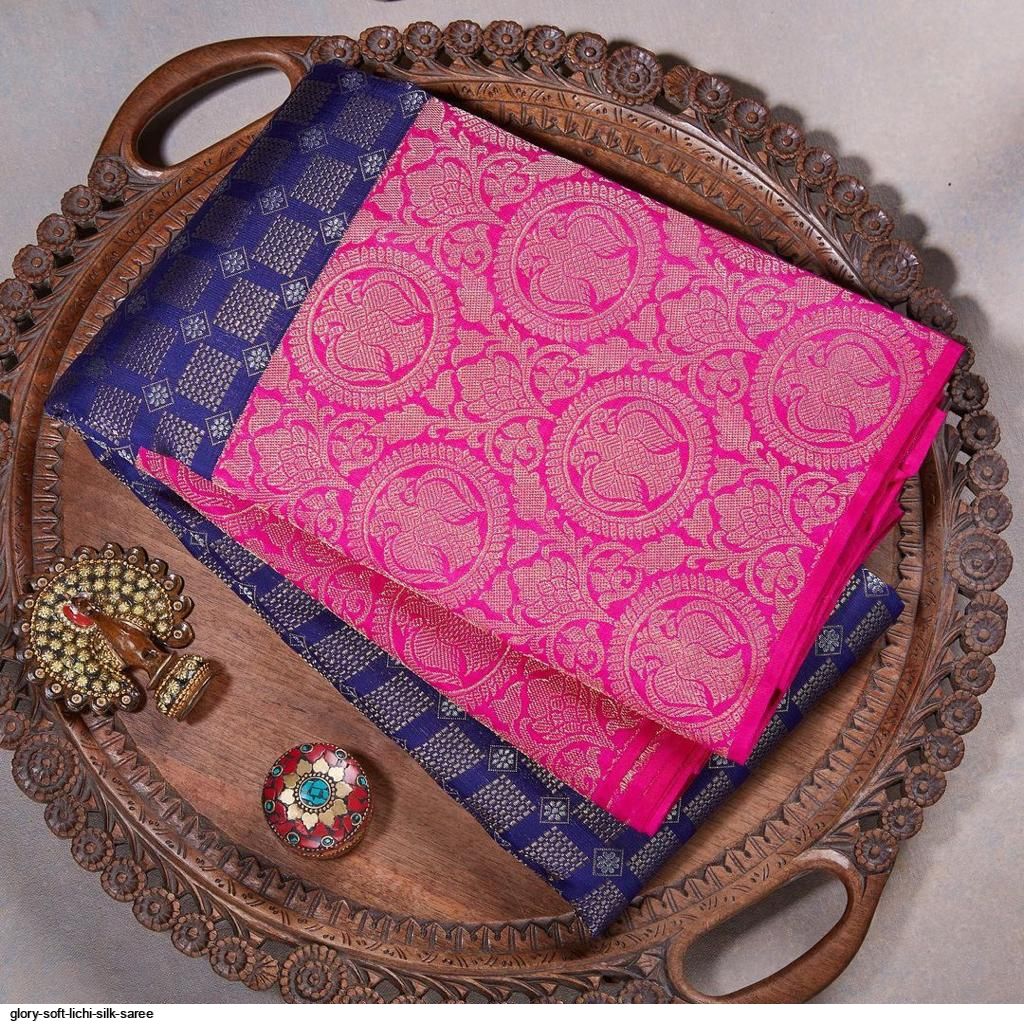 GLORY SOFT LICHI SILK SAREE