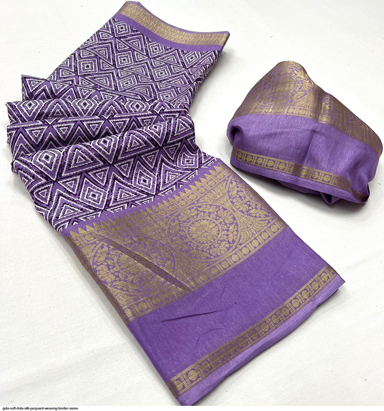 GOLA SOFT DOLA SILK JACQUARD WEAVING BORDER SAREE C