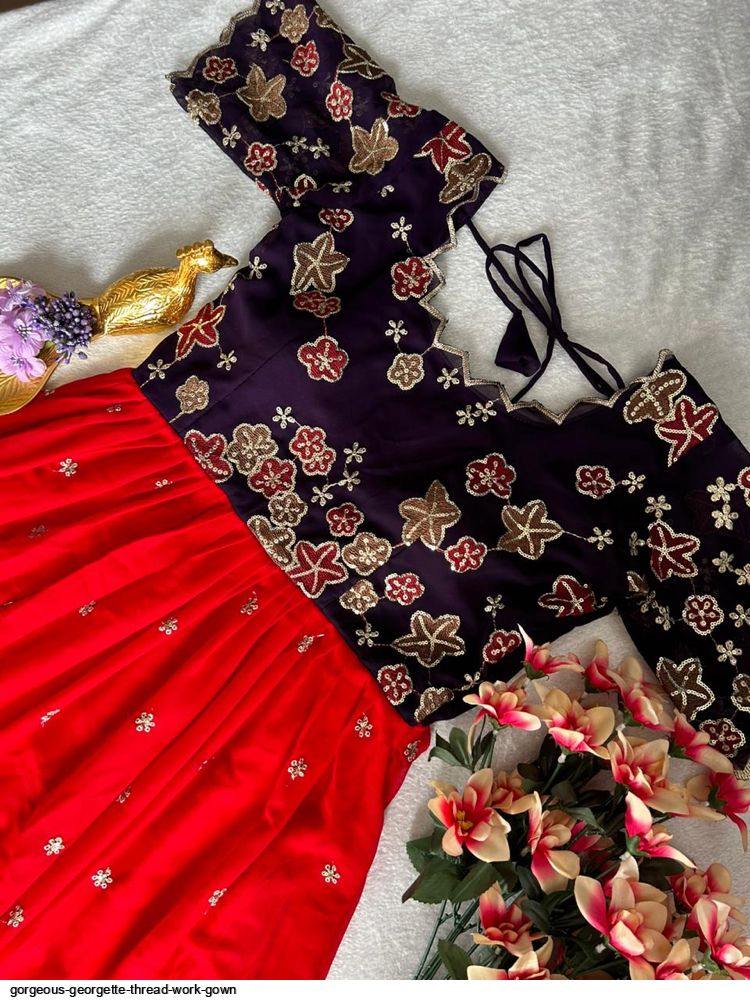 GORGEOUS GEORGETTE Thread WORK GOWN