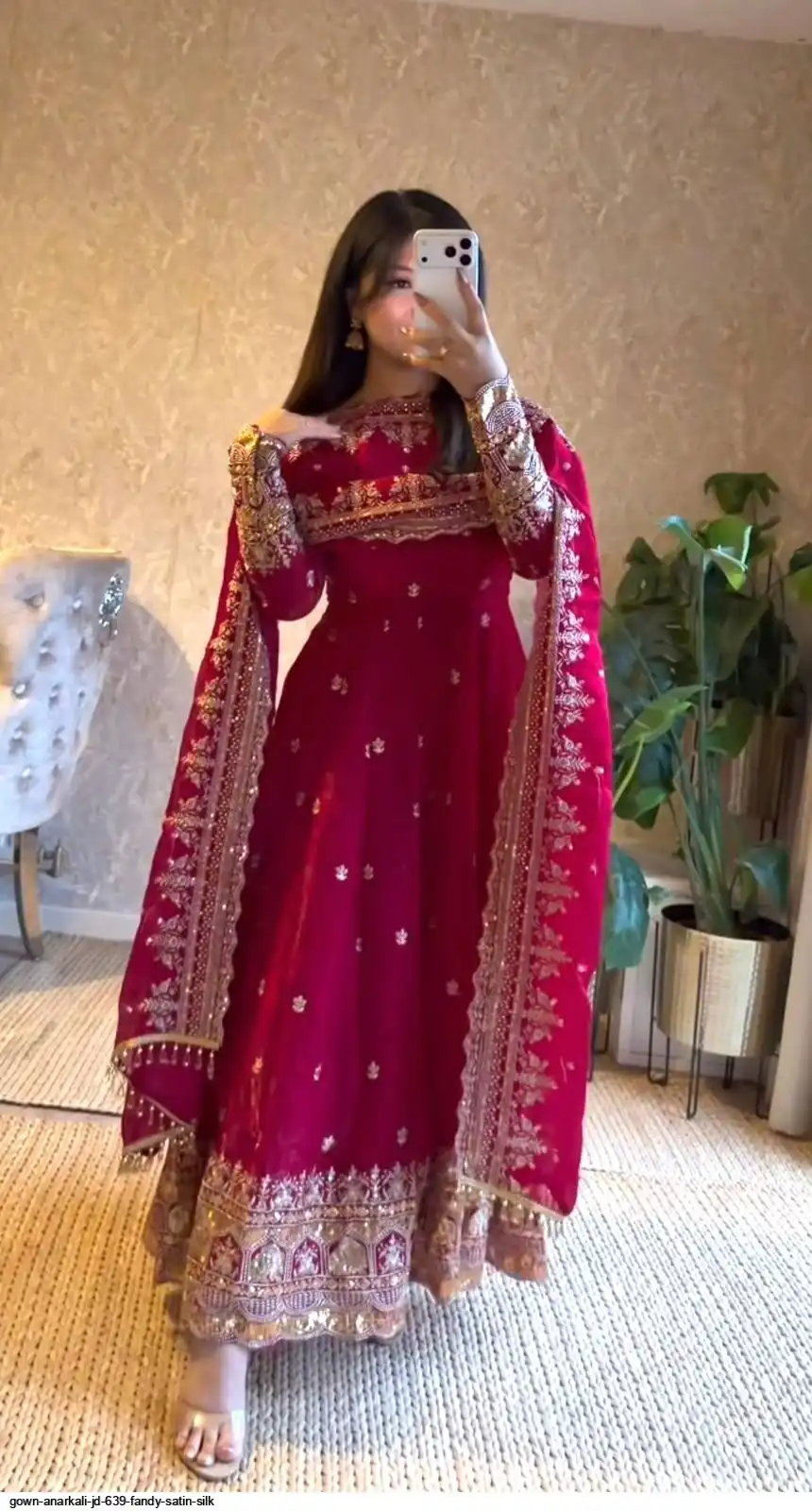 GOWN ANARKALI JD 639 FANDY SATIN SILK 1