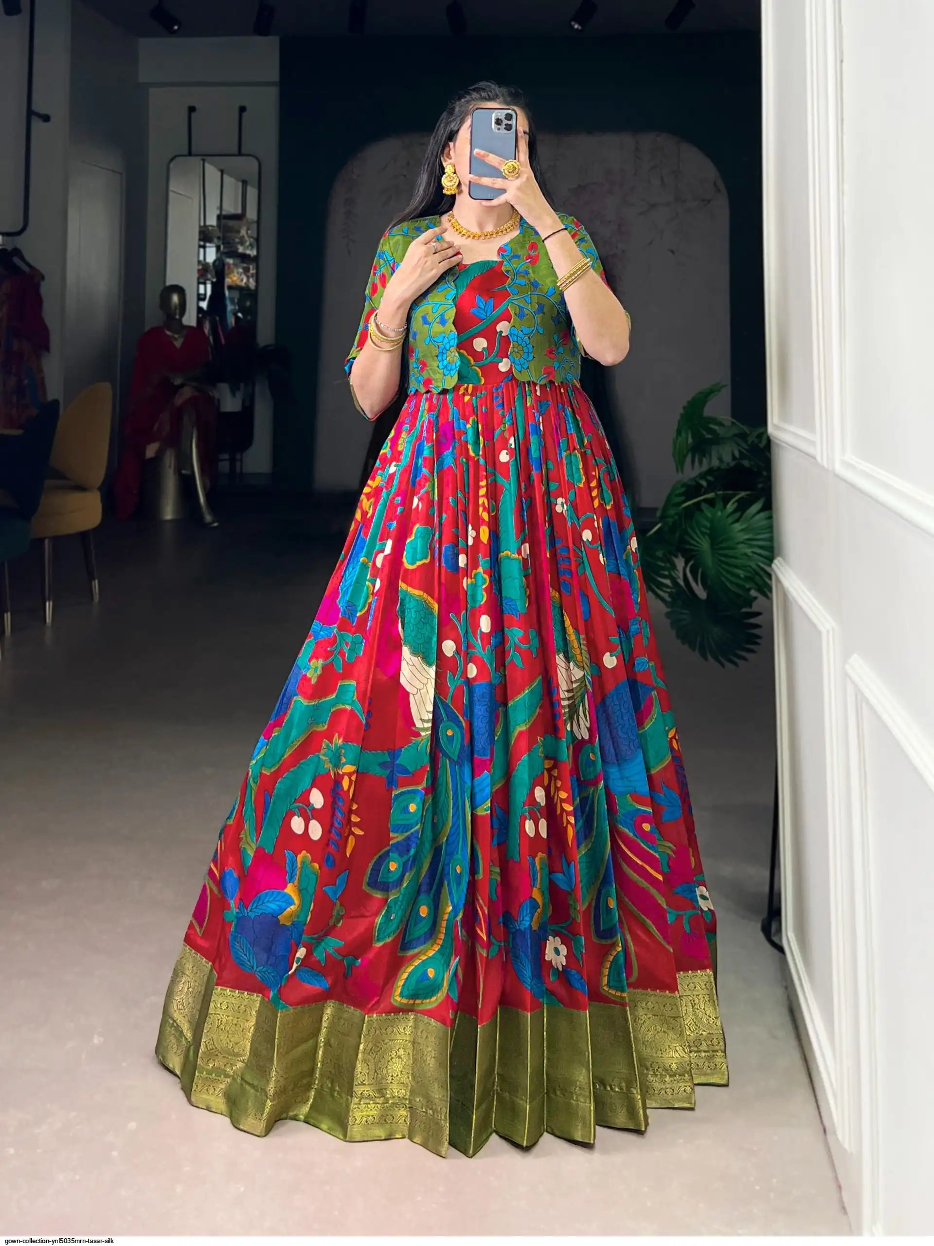 GOWN COLLECTION YNF5035MRN TASAR SILK 1