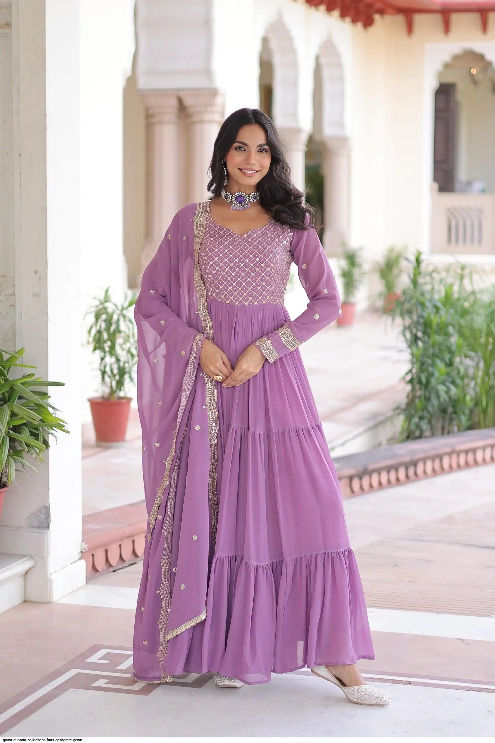 GOWN DUPATTA COLLECTIONS FAUX GEORGETTE GOWN 1