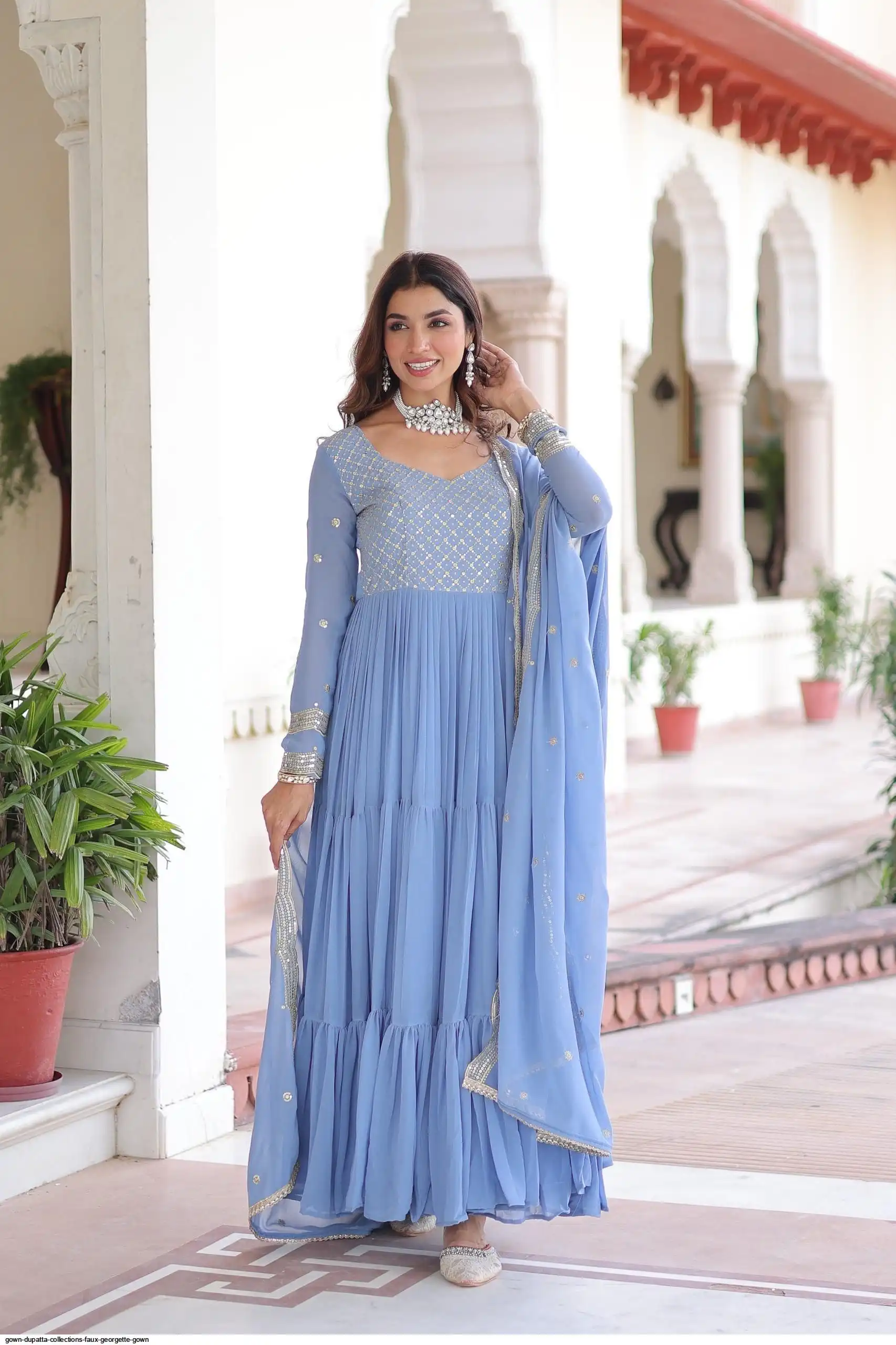 GOWN DUPATTA COLLECTIONS FAUX GEORGETTE GOWN 2
