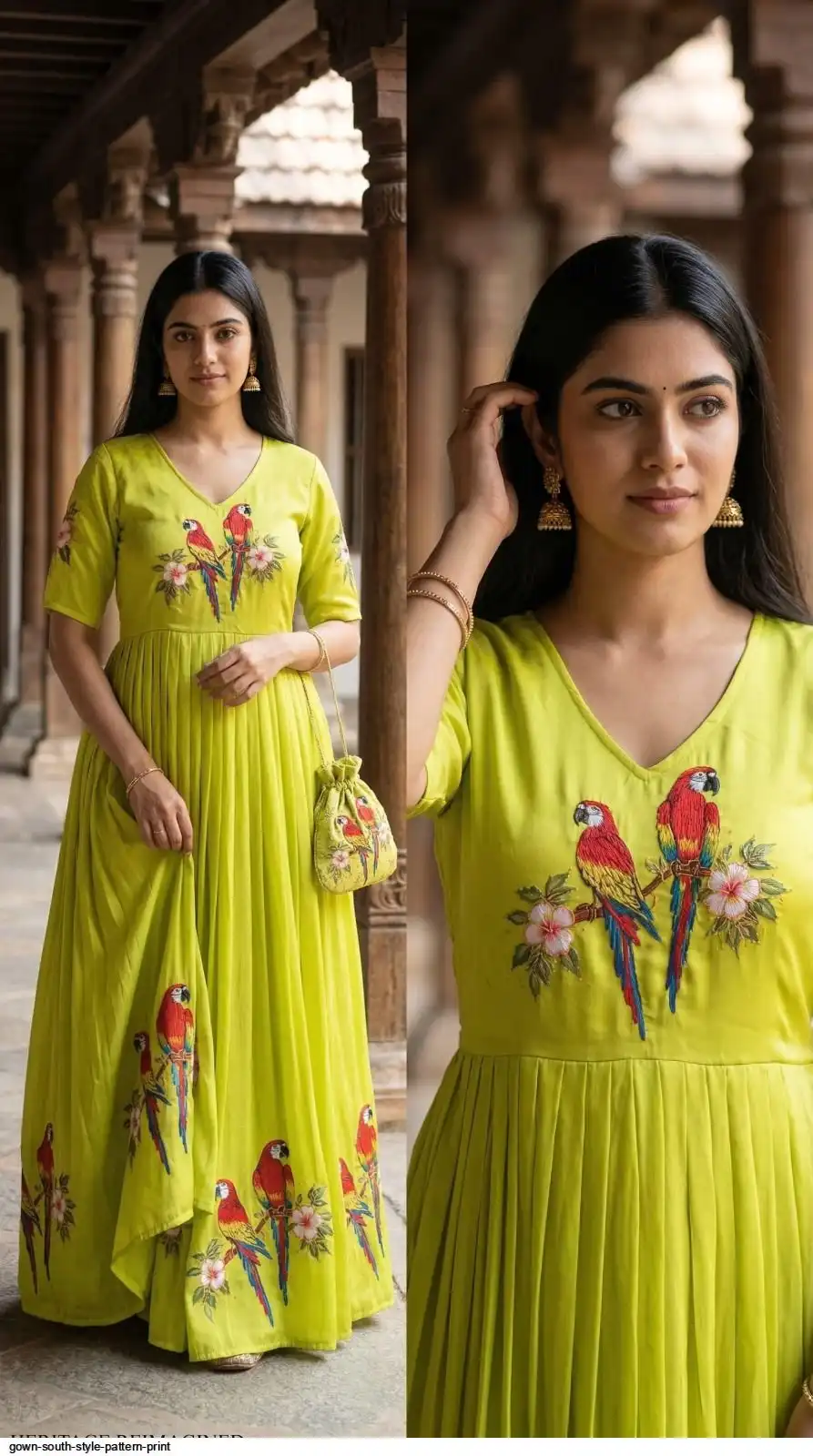 GOWN SOUTH STYLE PATTERN PRINT D