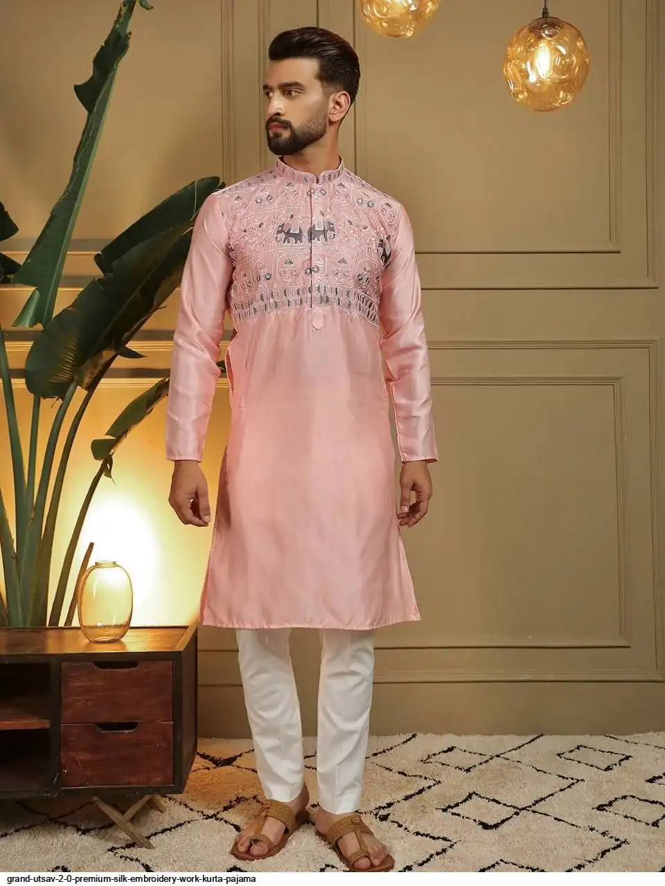 GRAND UTSAV 2 0 PREMIUM SILK EMBROIDERY WORK KURTA PAJAMA B
