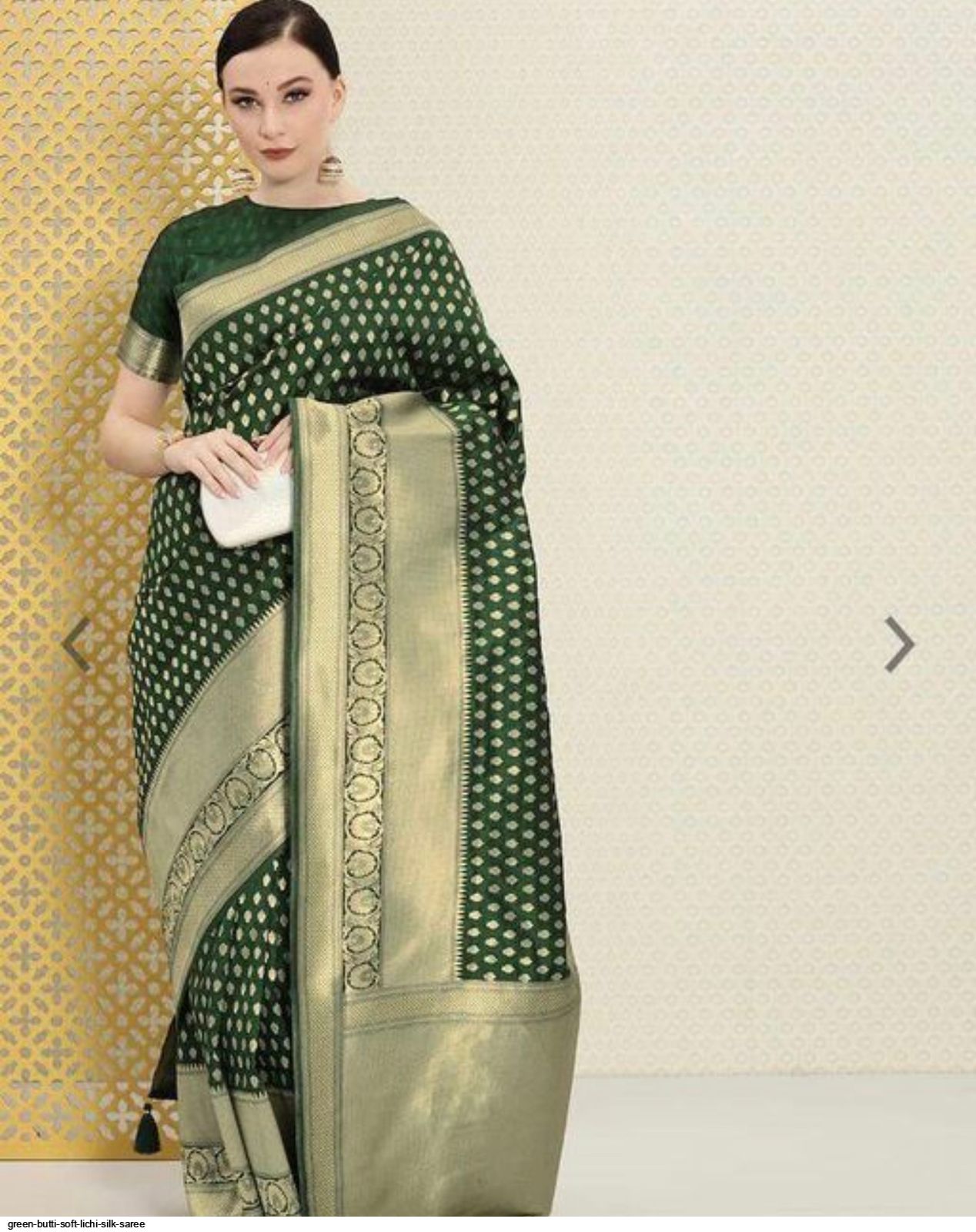 GREEN BUTTI SOFT LICHI SILK SAREE