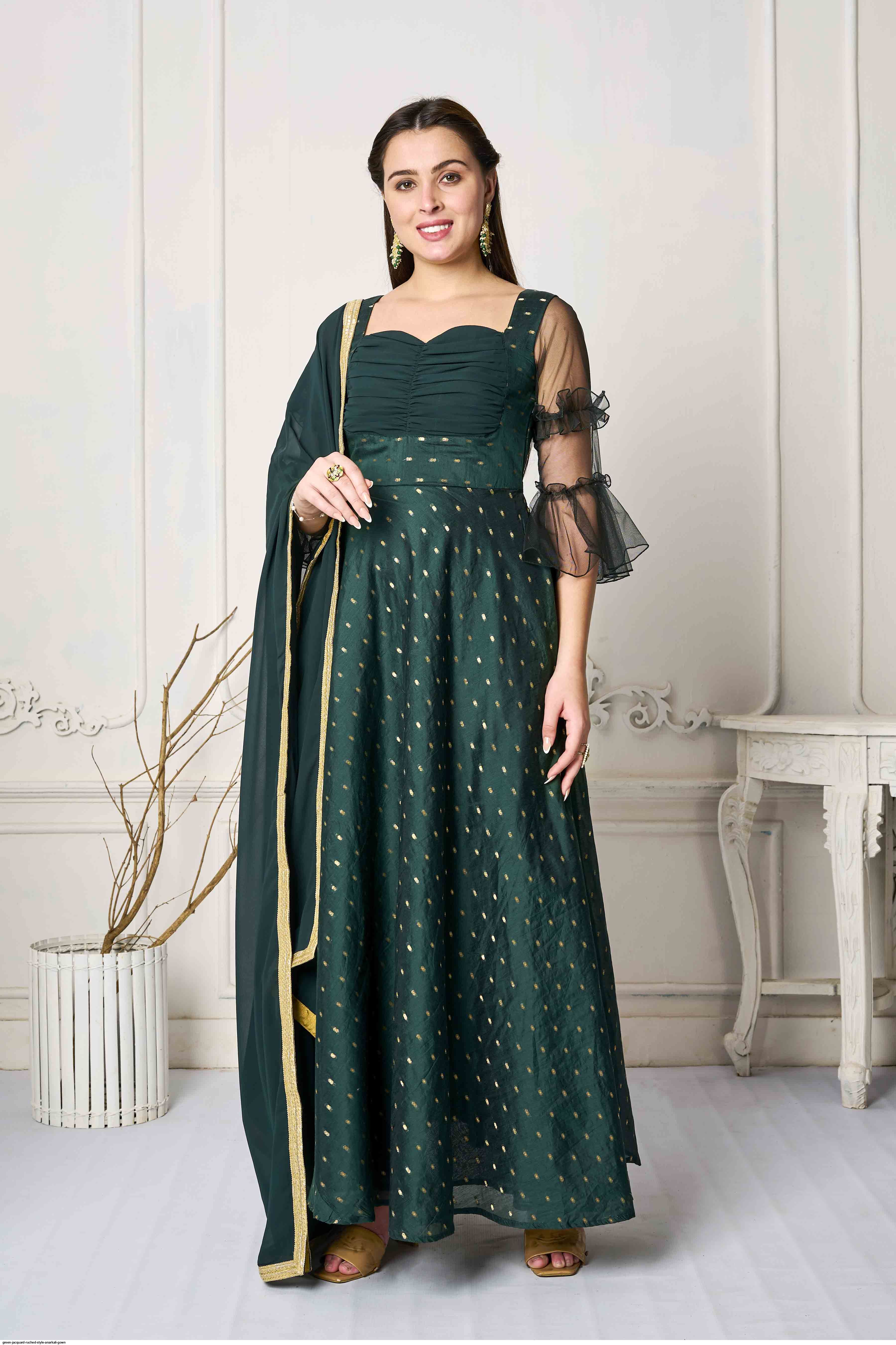 slim fit dress slacks Buy Forest Green Anarkali Dress 22894 Online