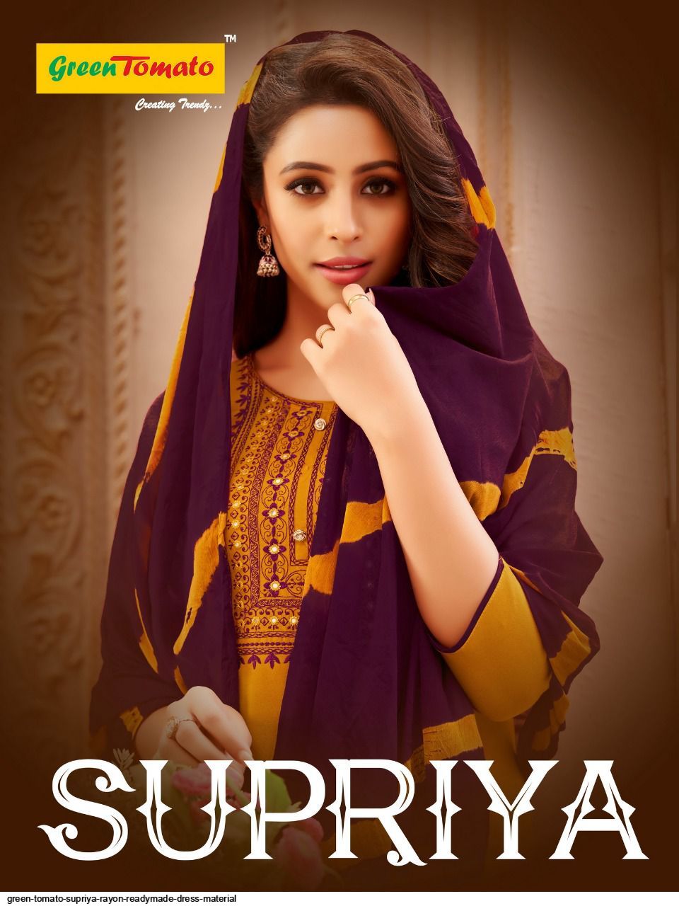 GREEN TOMATO SUPRIYA RAYON READYMADE DRESS MATERIAL