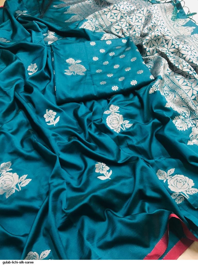 GULAB LICHI SILK SAREE E