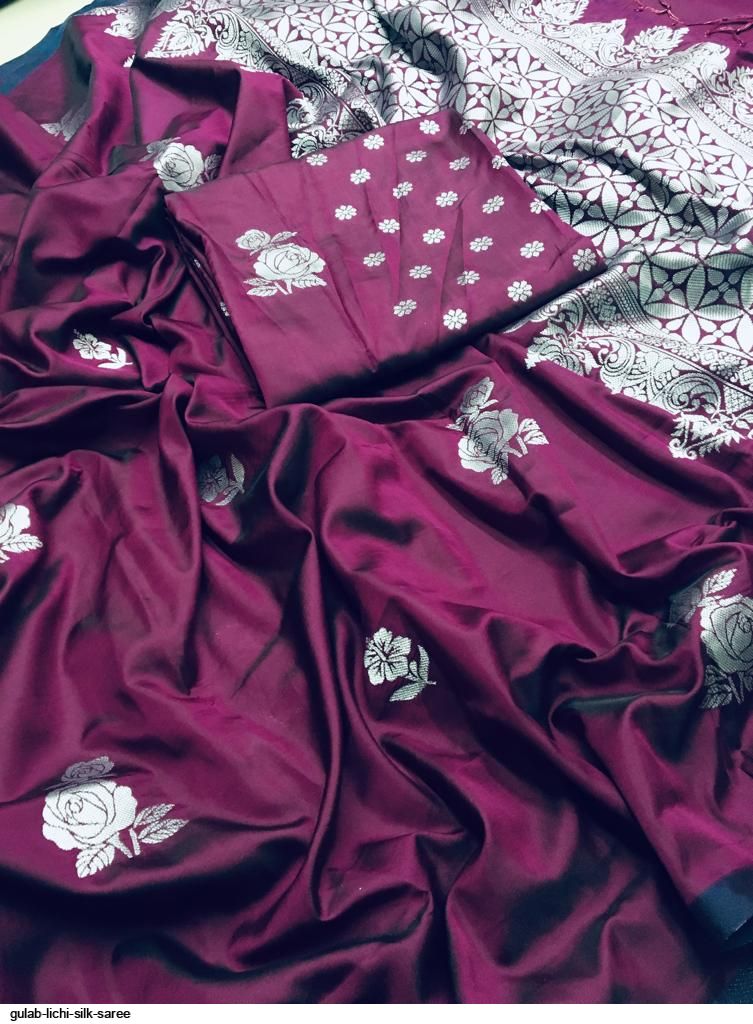 GULAB LICHI SILK SAREE B