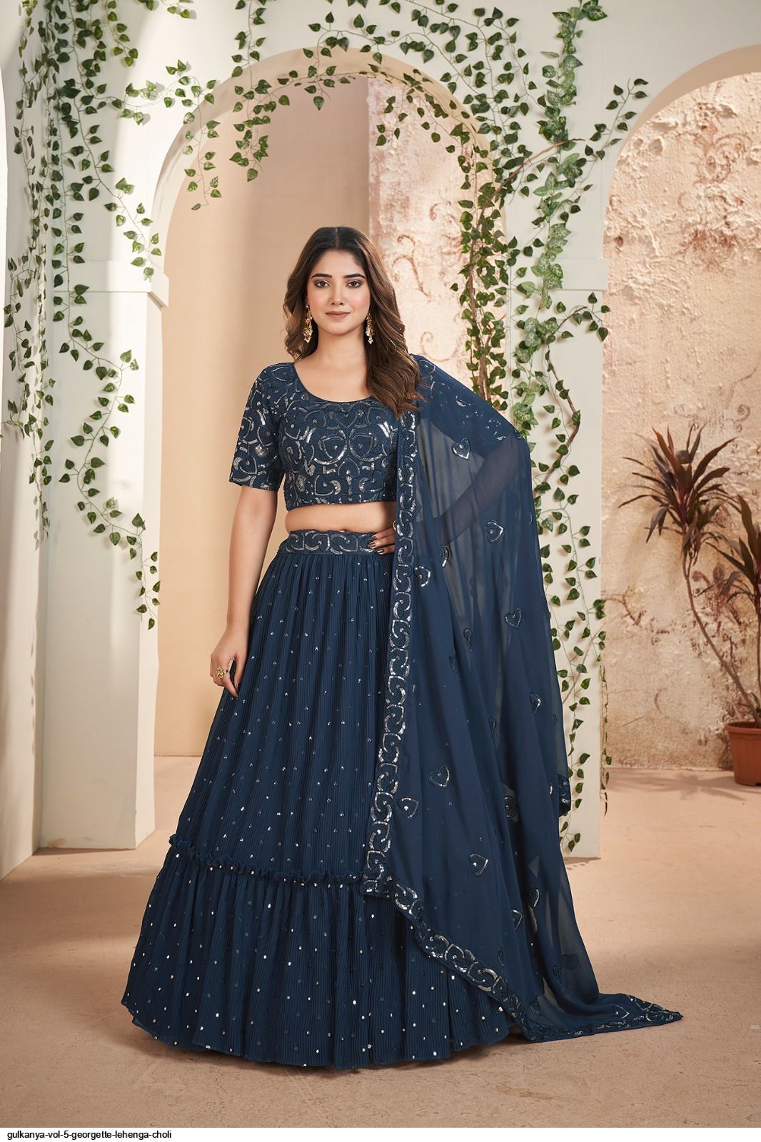 Fancy Georgette Lehenga With Attached Dupatta & Choli For Party Wear –  Cygnus Fashion